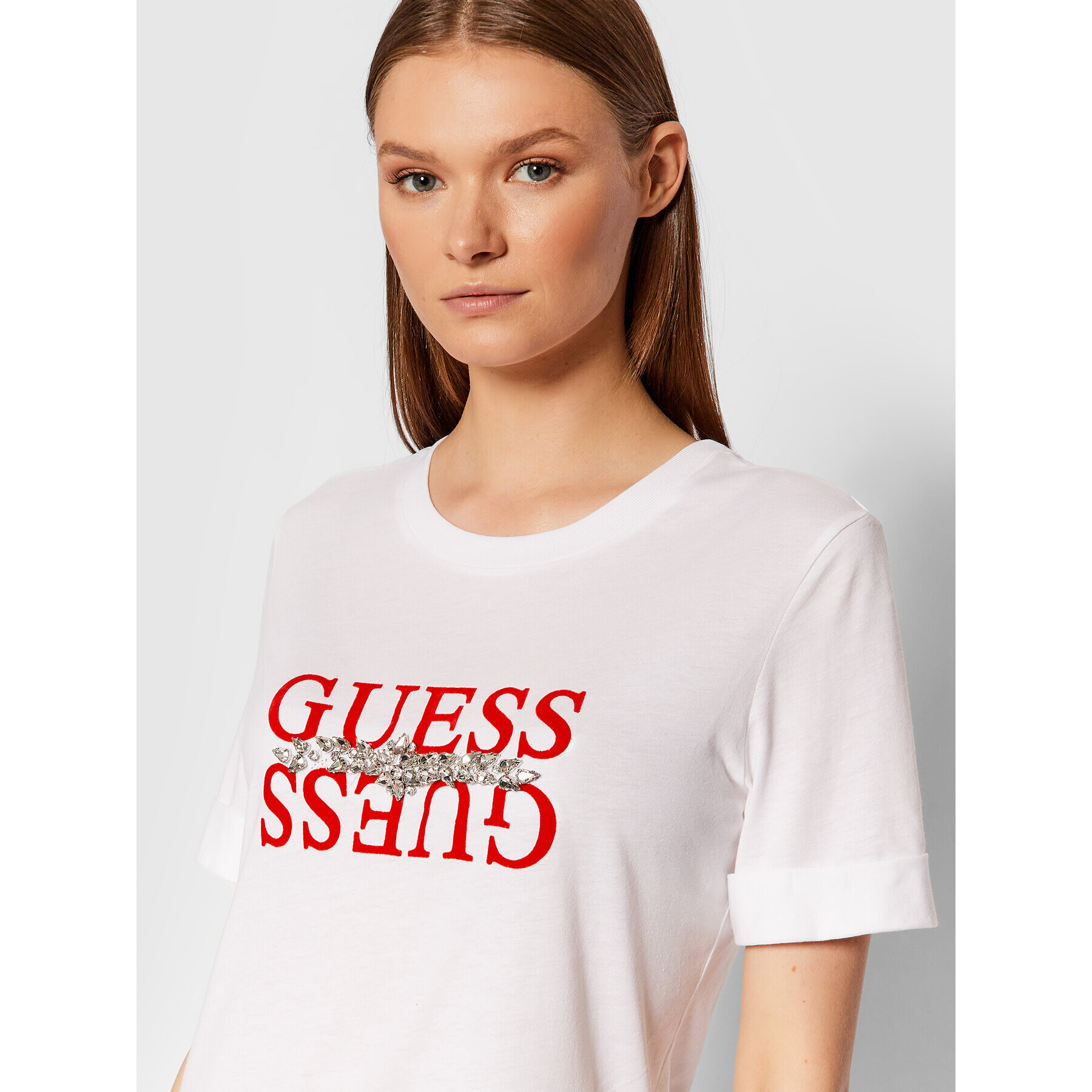 Guess T-Shirt Maider W1BI08 K46D1 Bílá Relaxed Fit - Pepit.cz