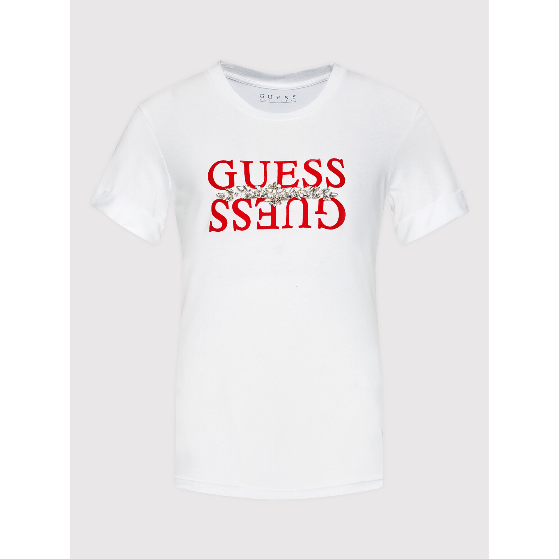 Guess T-Shirt Maider W1BI08 K46D1 Bílá Relaxed Fit - Pepit.cz