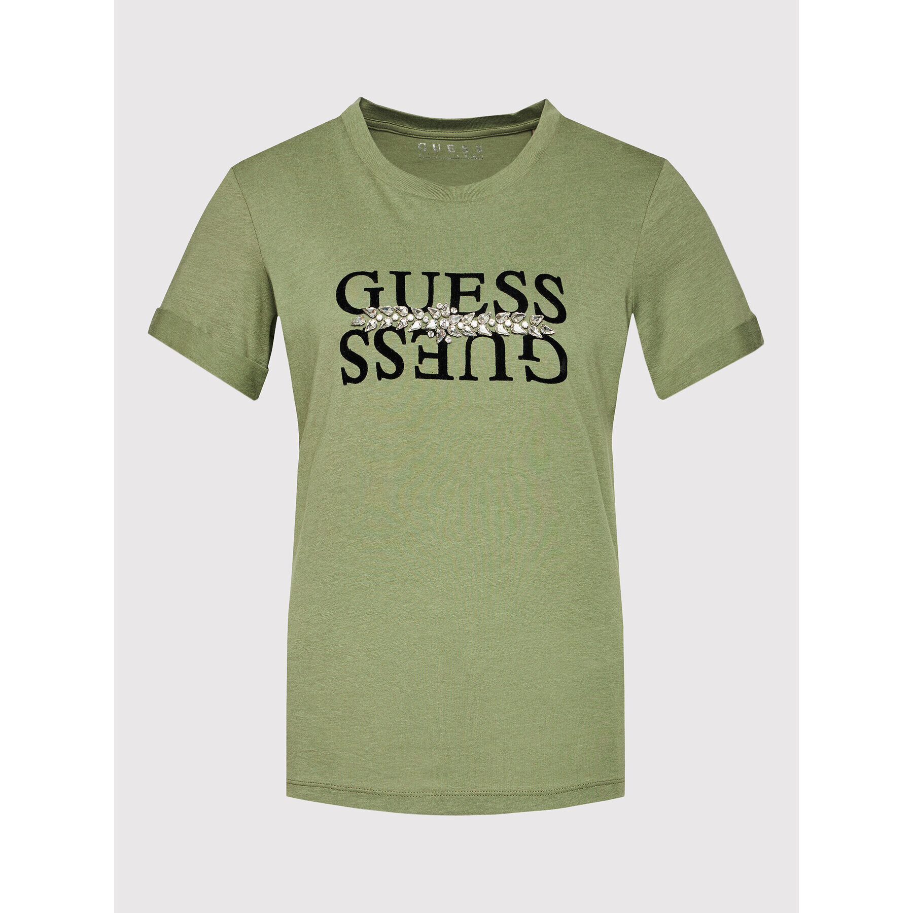 Guess T-Shirt Maider W1BI08 K46D1 Zelená Relaxed Fit - Pepit.cz