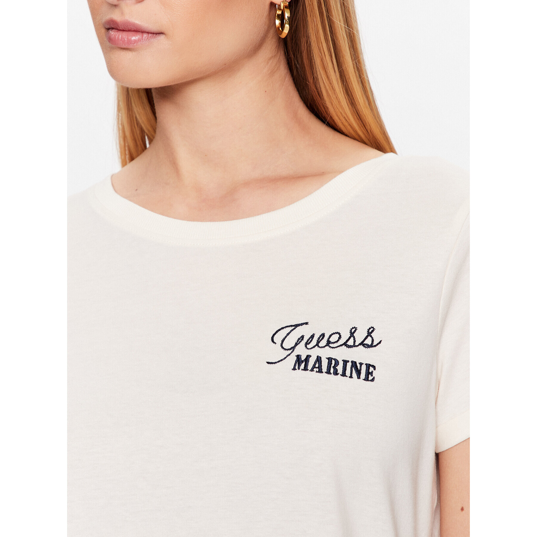 Guess T-Shirt Marine Logo W3GI37 K46D1 Bílá Regular Fit - Pepit.cz