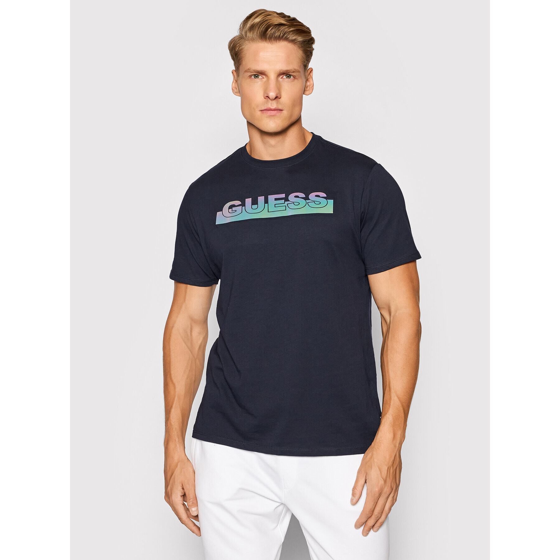 Guess T-Shirt MBBI40 KAVR0 Tmavomodrá Regular Fit - Pepit.cz