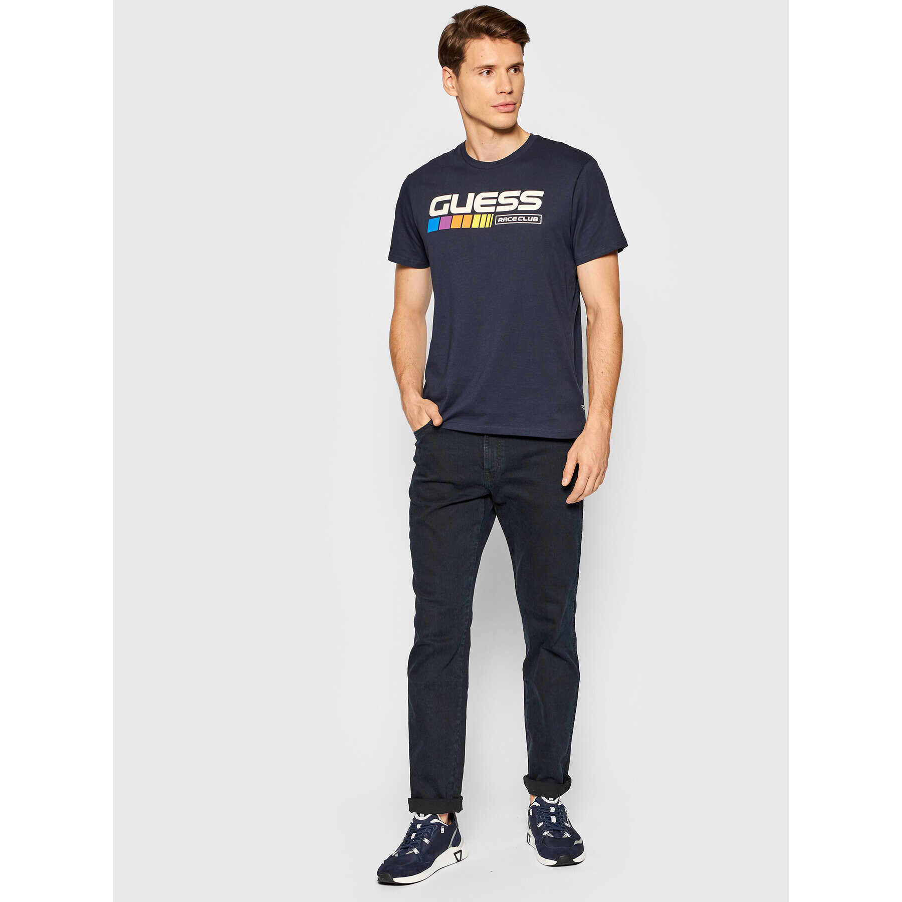 Guess T-Shirt MBBI41 KARC1 Tmavomodrá Regular Fit - Pepit.cz