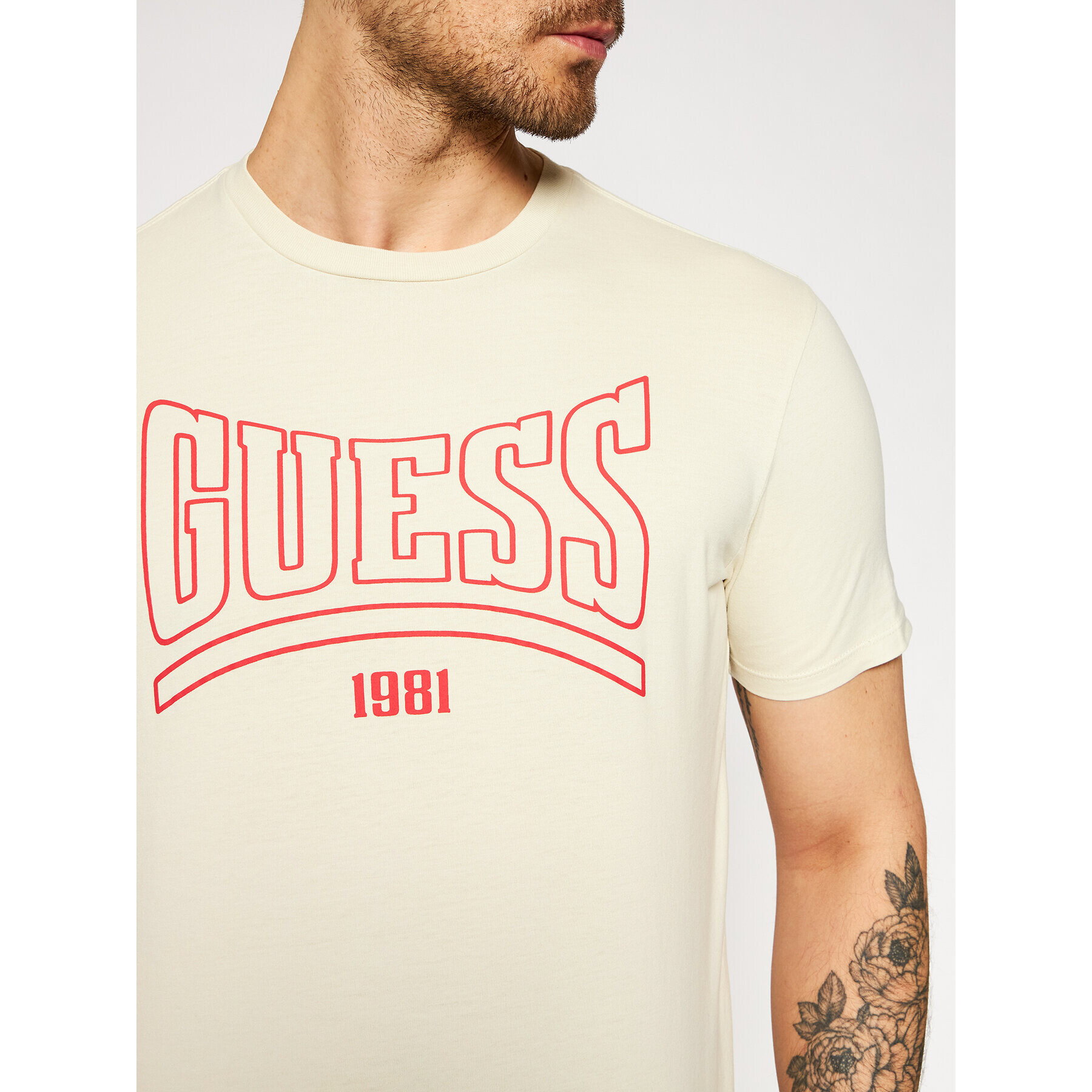 Guess T-Shirt MBGI31 R9RM3 Béžová Regular Fit - Pepit.cz