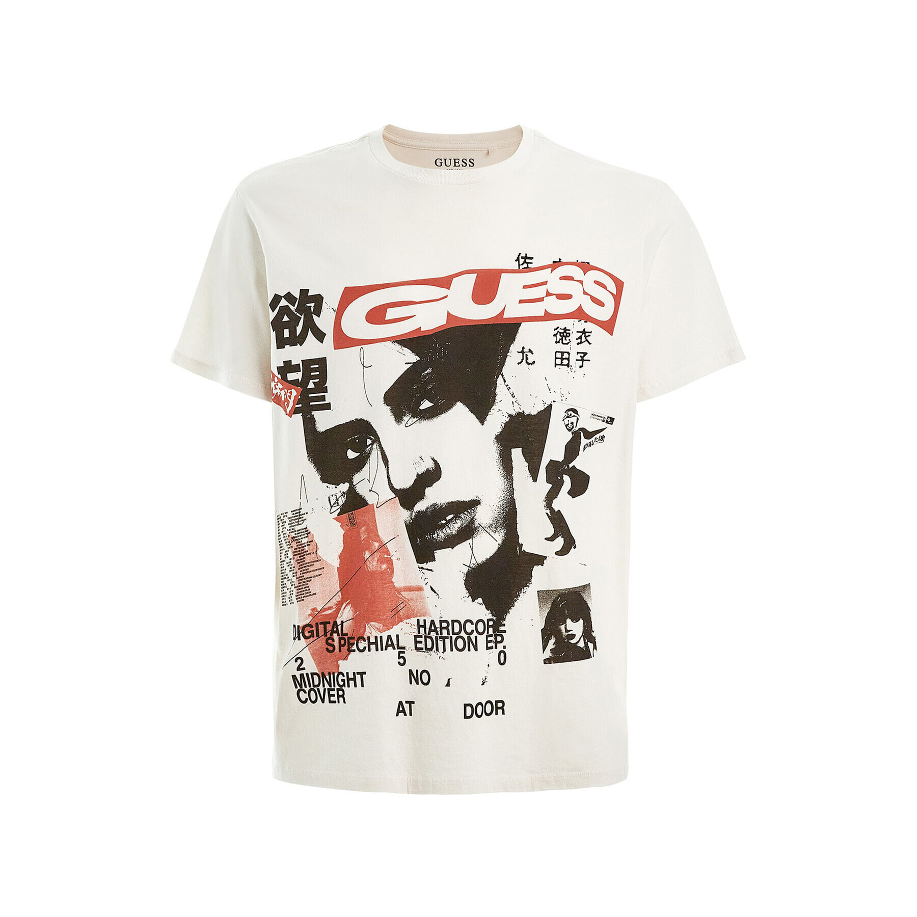 Guess T-Shirt Midnight M3RI41 KBDK0 Bílá Slim Fit - Pepit.cz