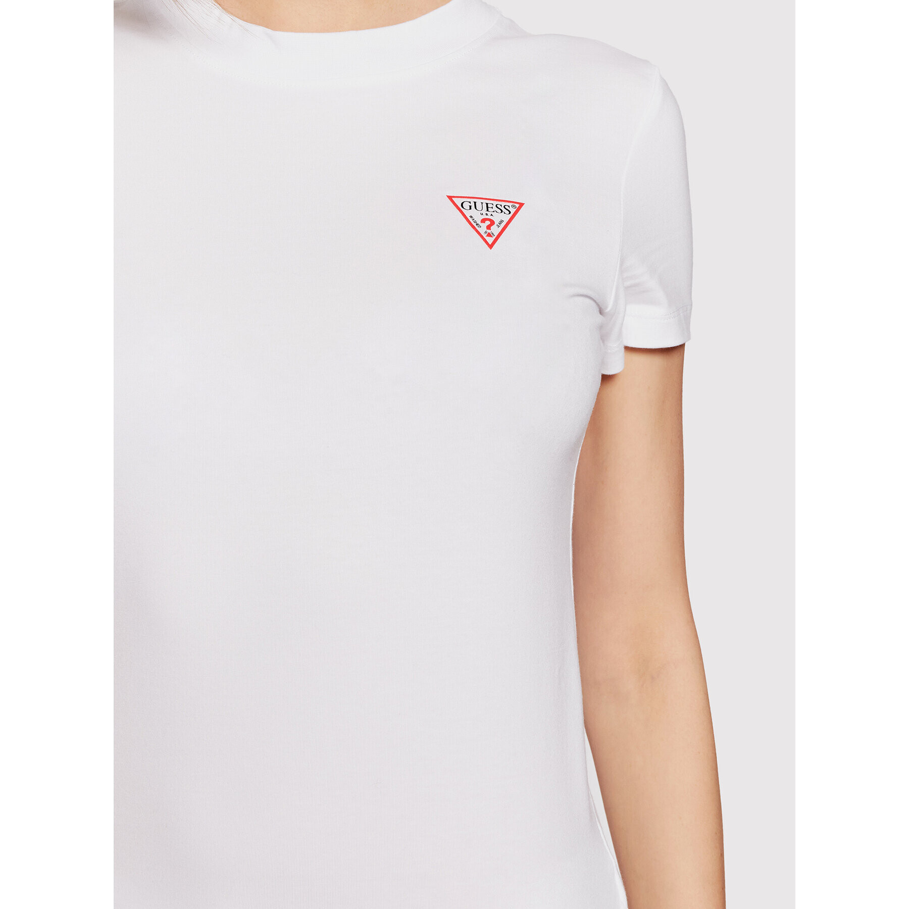 Guess T-Shirt Mini Triangle W1YI0Z J1311 Bílá Slim Fit - Pepit.cz