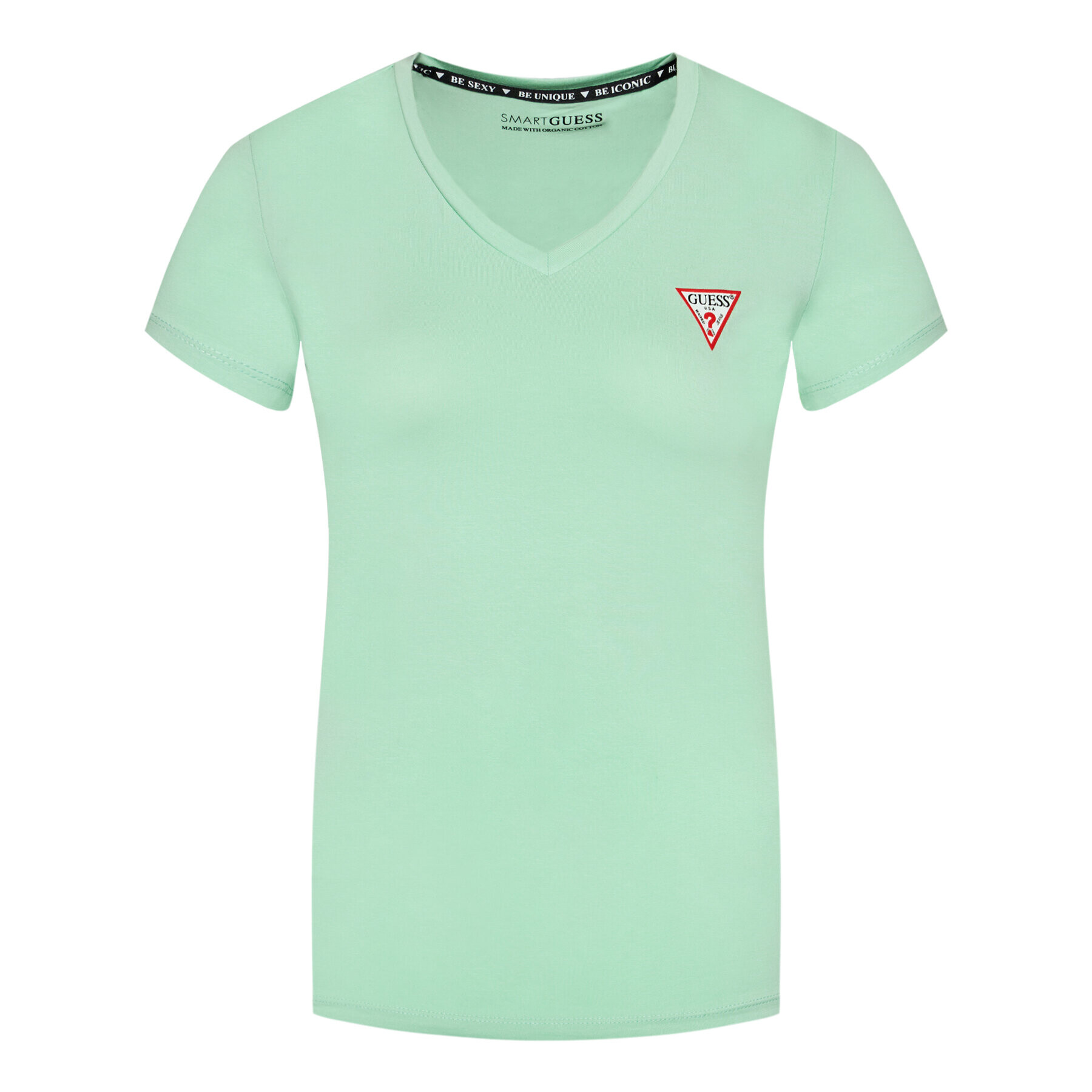 Guess T-Shirt Mini Triangle W1YI1A J1311 Zelená Slim Fit - Pepit.cz