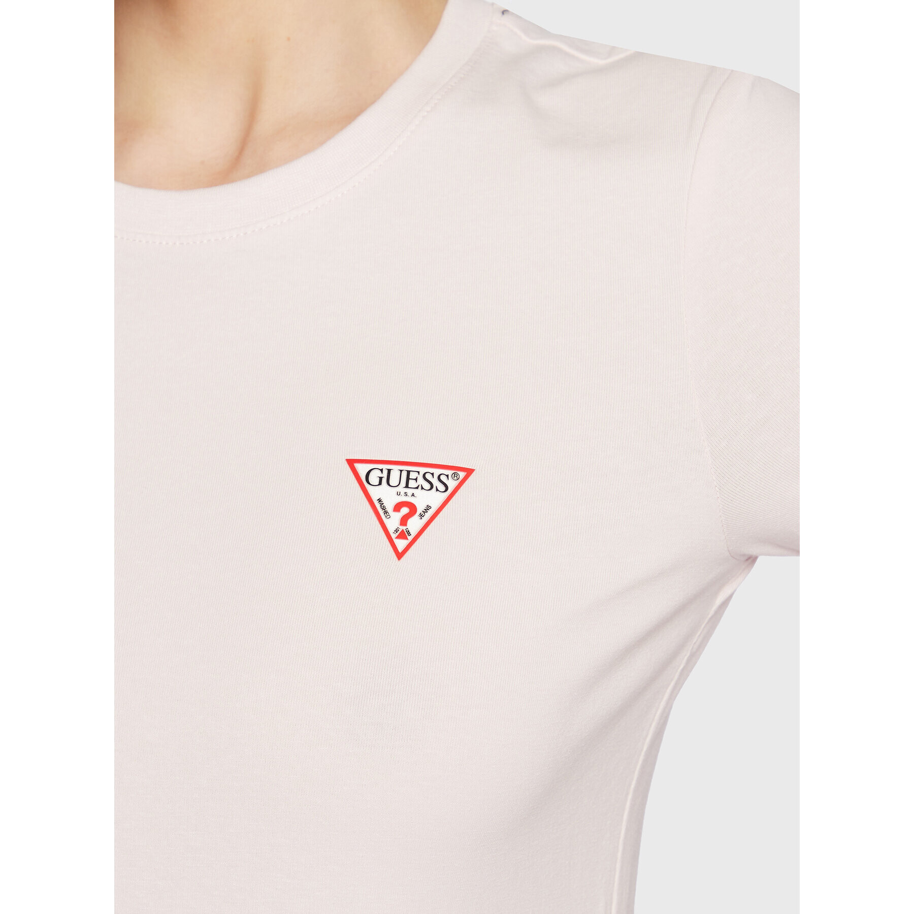 Guess T-Shirt Mini Triangle W2YI44 J1311 Růžová Slim Fit - Pepit.cz