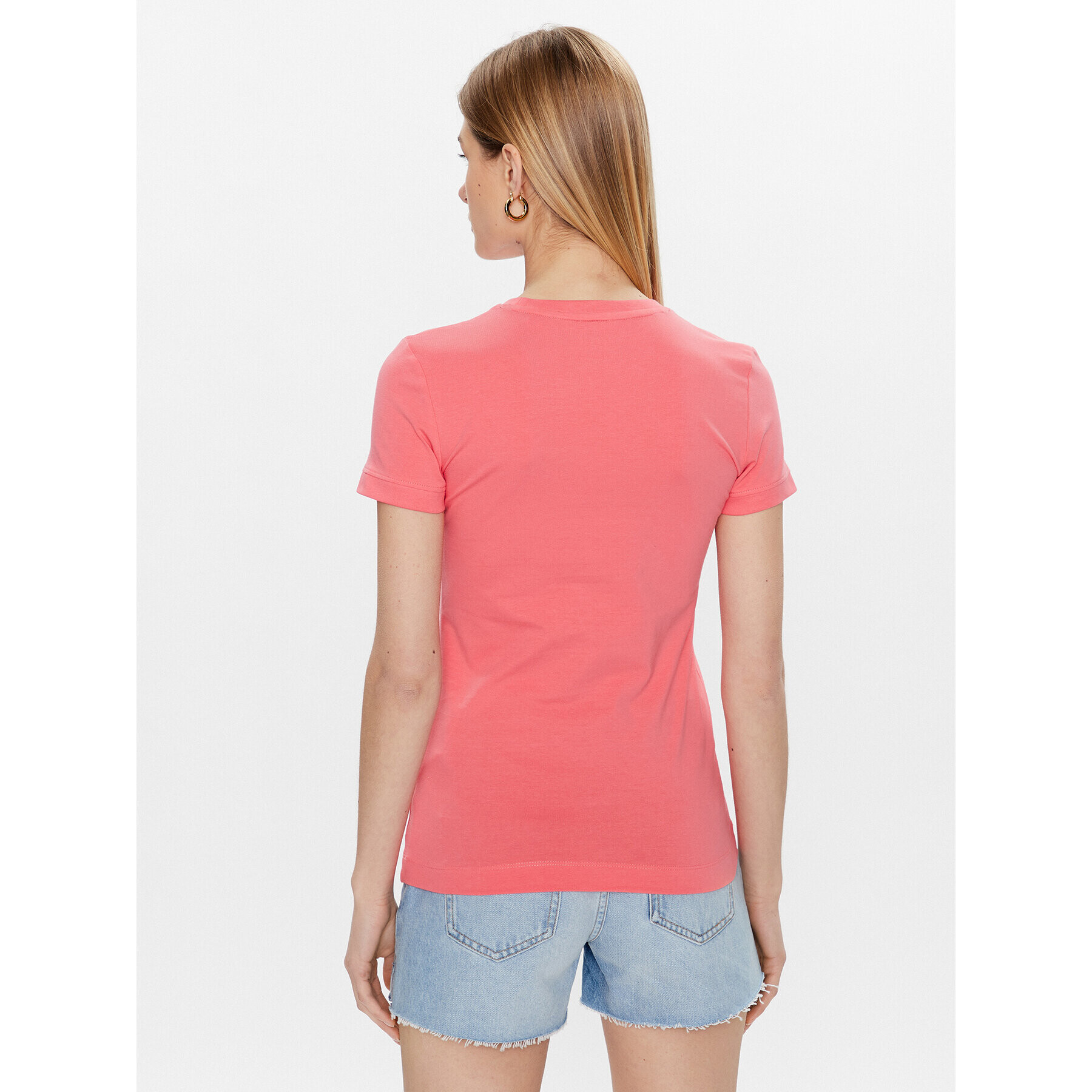 Guess T-Shirt Mini Triangle W2YI44 J1311 Růžová Slim Fit - Pepit.cz