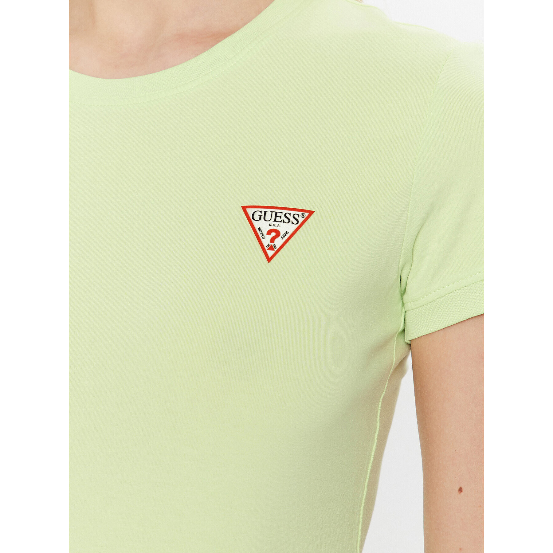 Guess T-Shirt Mini Triangle W2YI44 J1311 Zelená Slim Fit - Pepit.cz