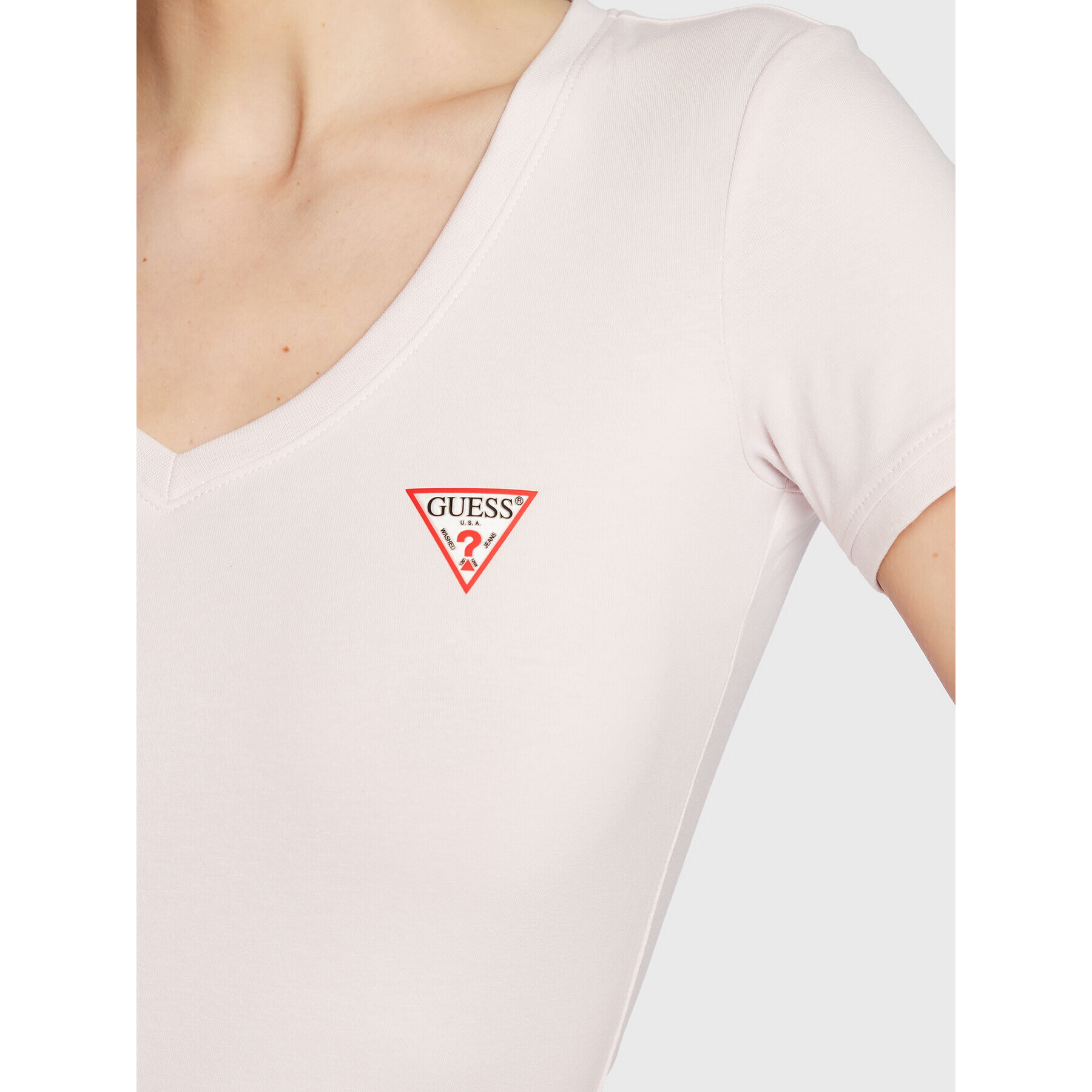 Guess T-Shirt Mini Triangle W2YI45 J1311 Růžová Slim Fit - Pepit.cz