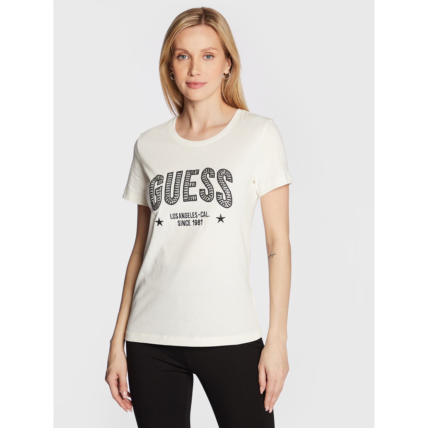 Guess T-Shirt Mirela W2BI16 I3Z13 Bílá Regular Fit - Pepit.cz