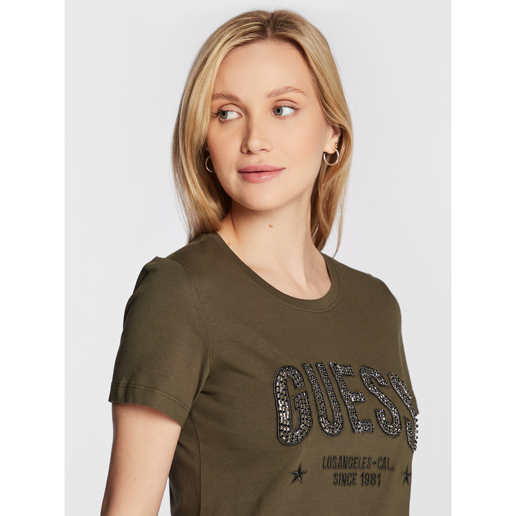 Guess T-Shirt Mirela W2BI16 I3Z13 Zelená Regular Fit - Pepit.cz