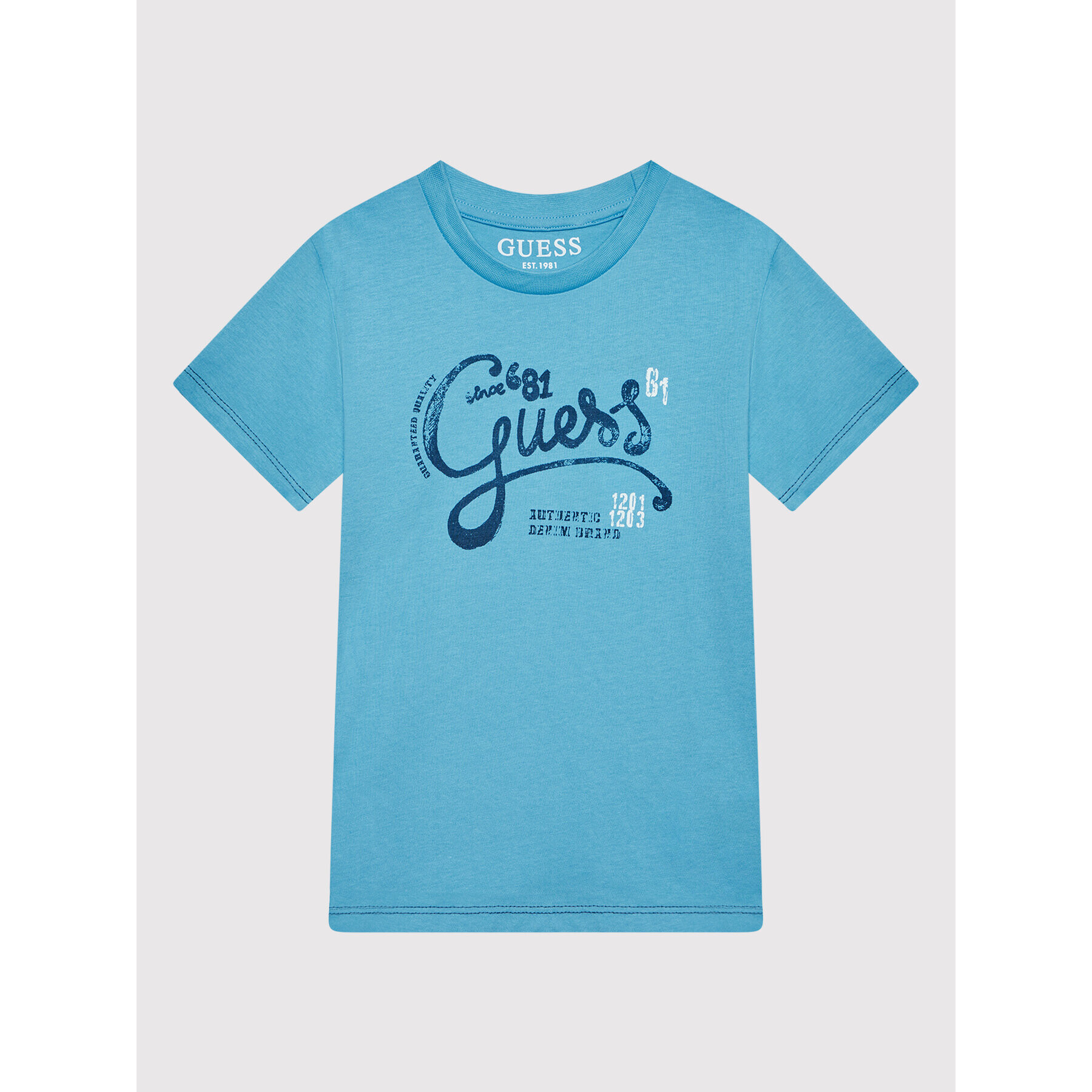 Guess T-Shirt N2GI00 K8HM3 Modrá Regular Fit - Pepit.cz