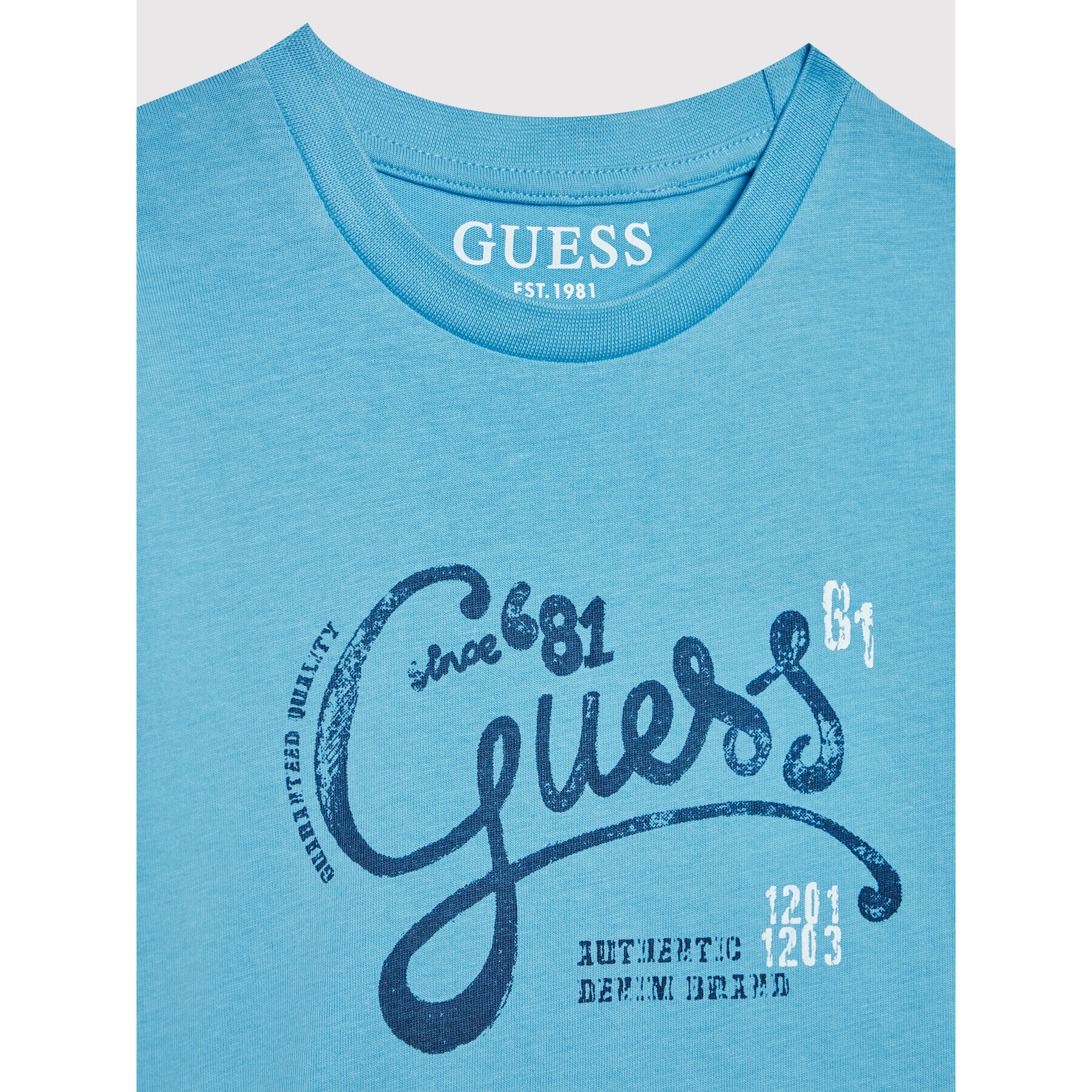 Guess T-Shirt N2GI00 K8HM3 Modrá Regular Fit - Pepit.cz