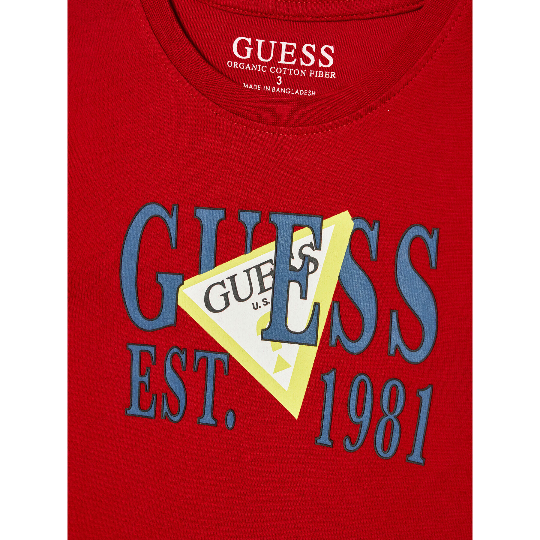 Guess T-Shirt N2RI00 K8HM0 Červená Regular Fit - Pepit.cz