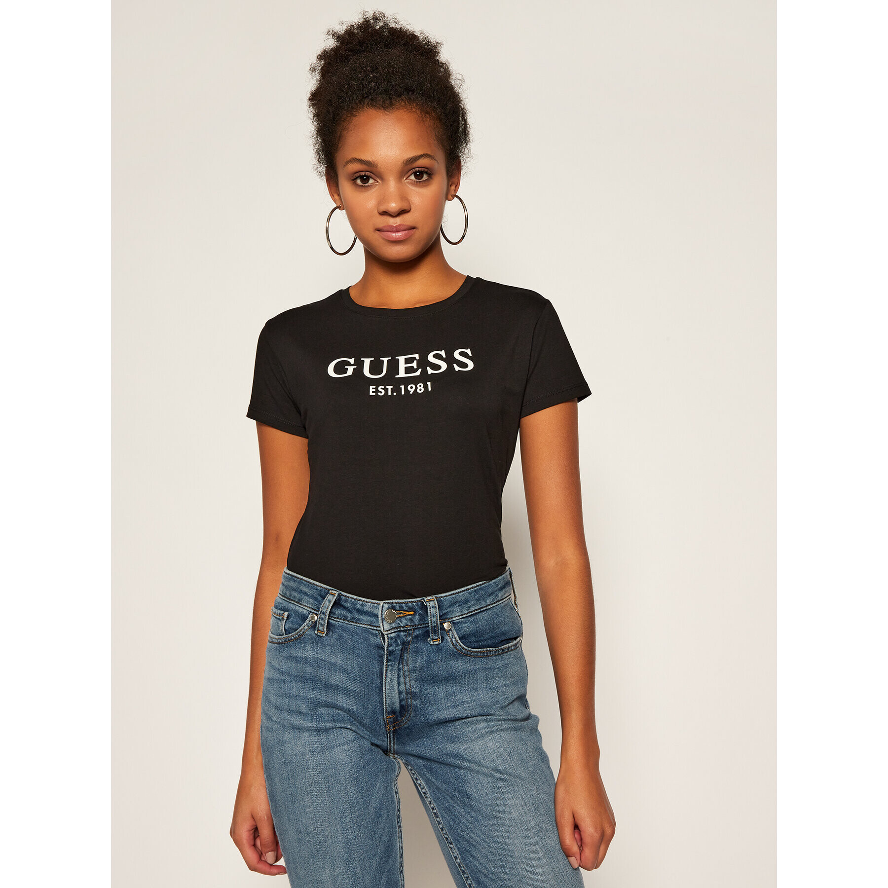 Guess T-Shirt O0BI02 J1311 Černá Slim Fit - Pepit.cz