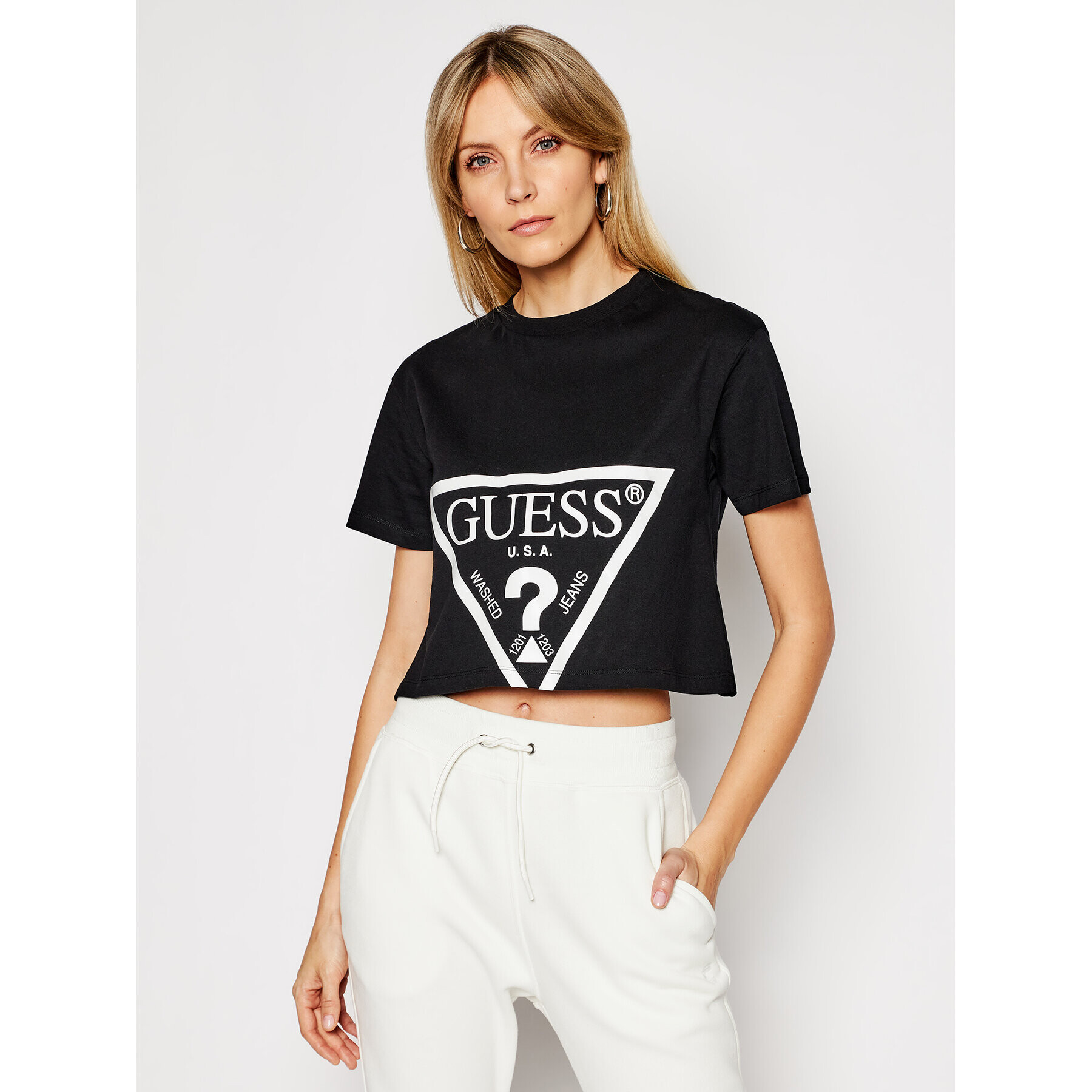 Guess T-Shirt O1GA21 K8HM0 Černá Regular Fit - Pepit.cz