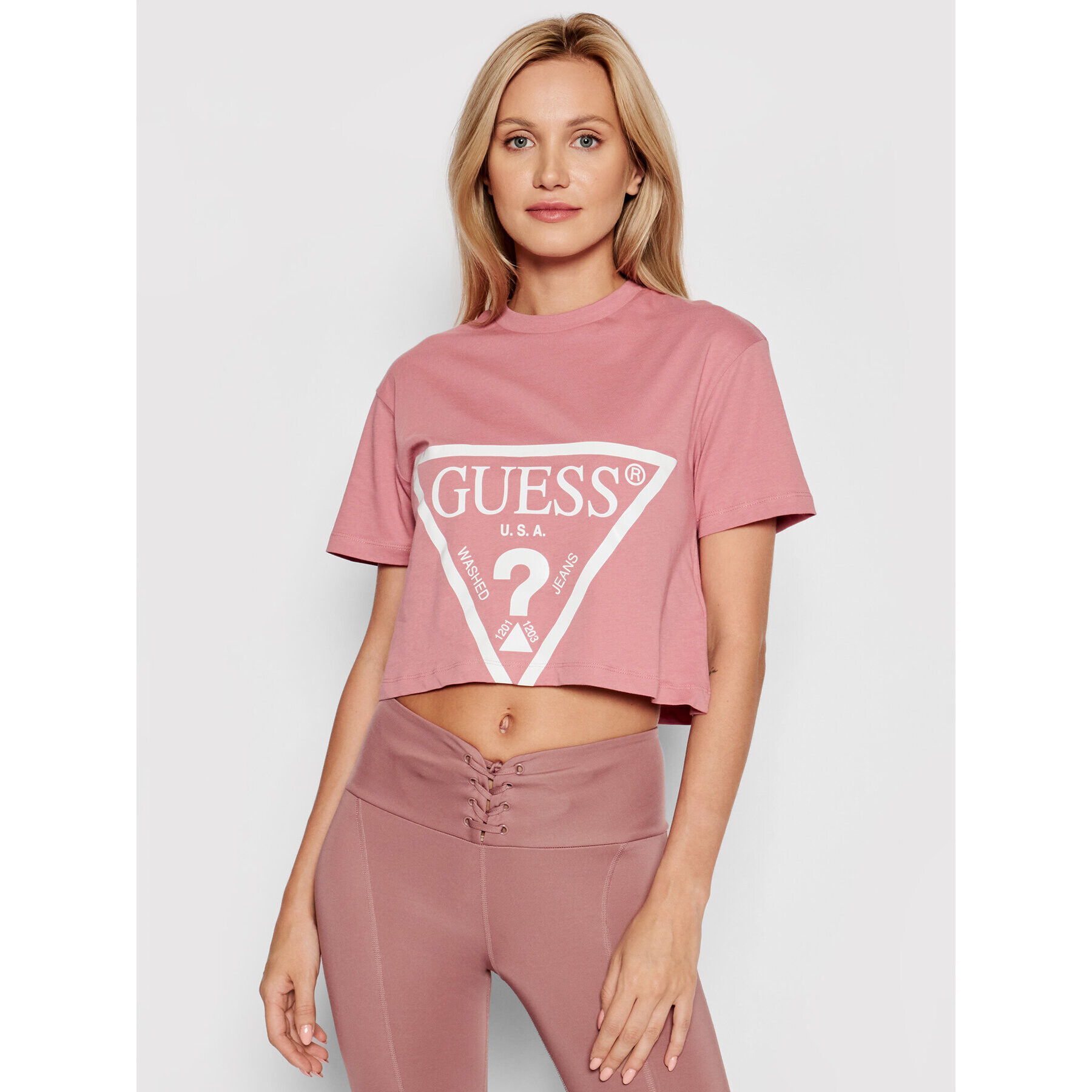 Guess T-Shirt O1GA21 K8HM0 Růžová Regular Fit - Pepit.cz