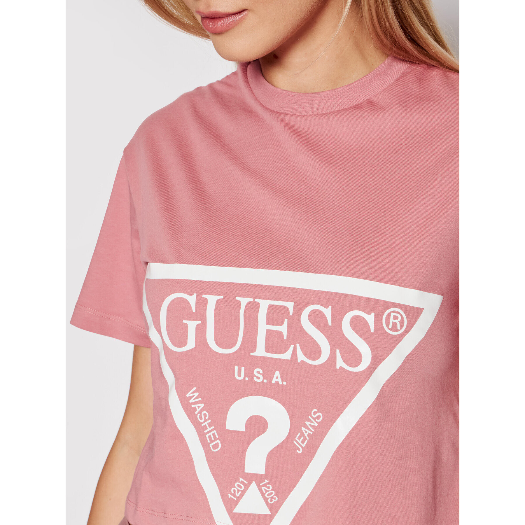 Guess T-Shirt O1GA21 K8HM0 Růžová Regular Fit - Pepit.cz