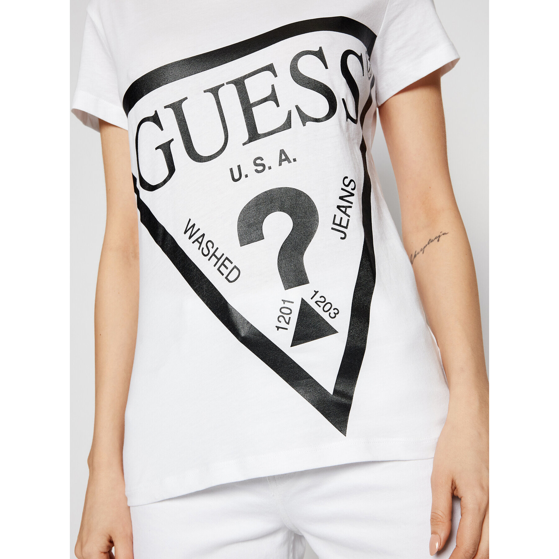 Guess T-Shirt O1GA56 JA911 Bílá Regular Fit - Pepit.cz