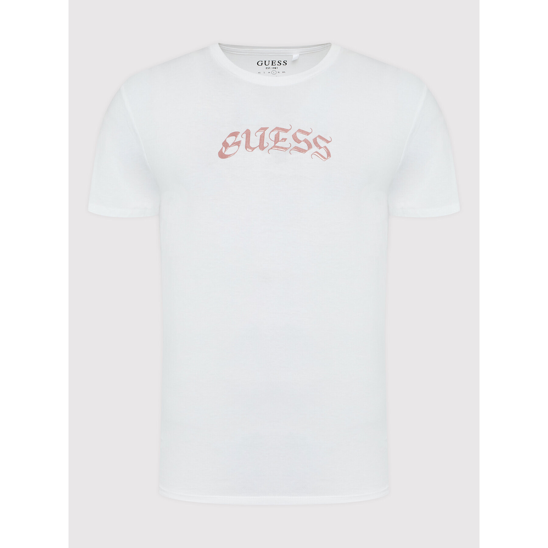 Guess T-Shirt Old English Logo M2YI12 K9RM1 Bílá Regular Fit - Pepit.cz