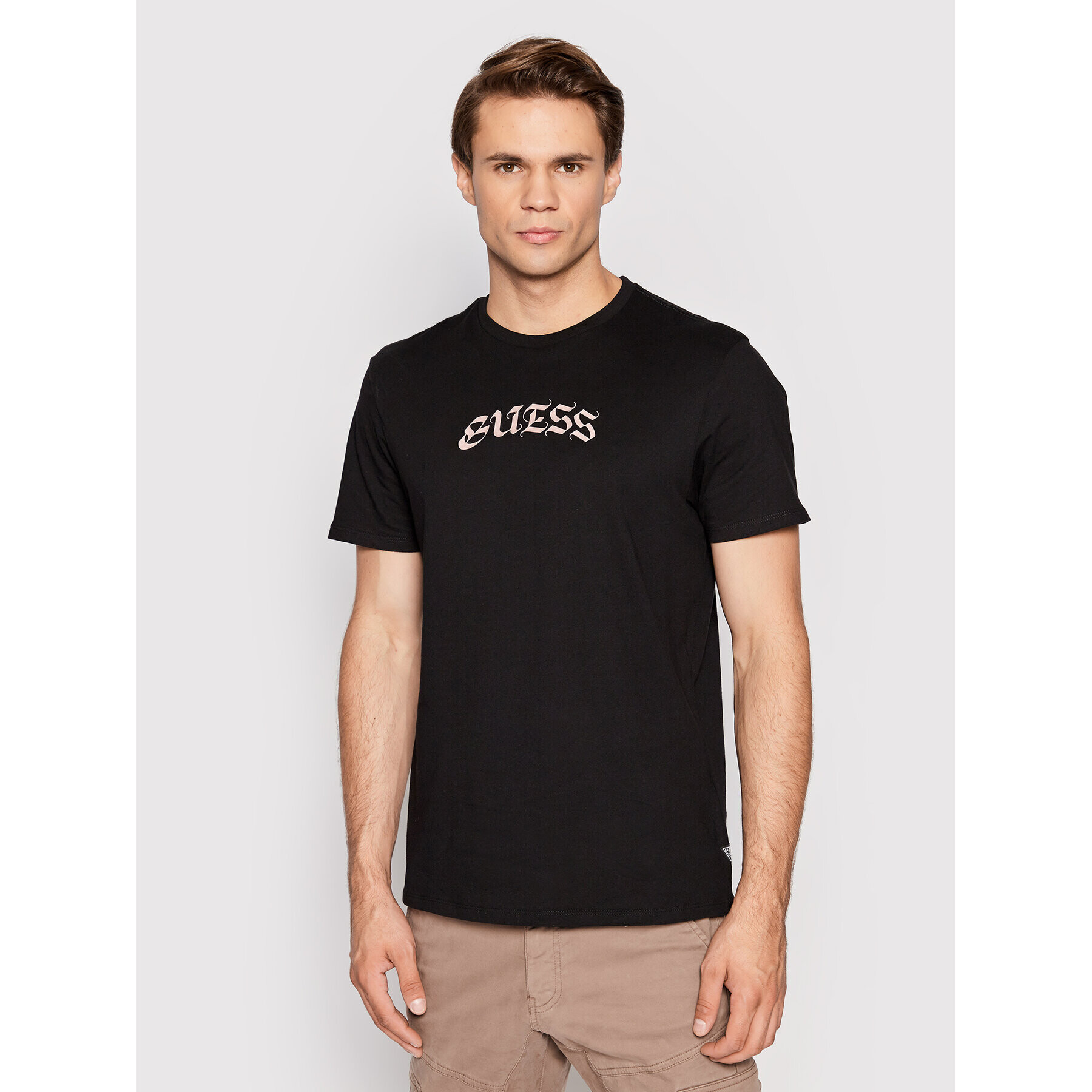 Guess T-Shirt Old English Logo M2YI12 K9RM1 Černá Regular Fit - Pepit.cz