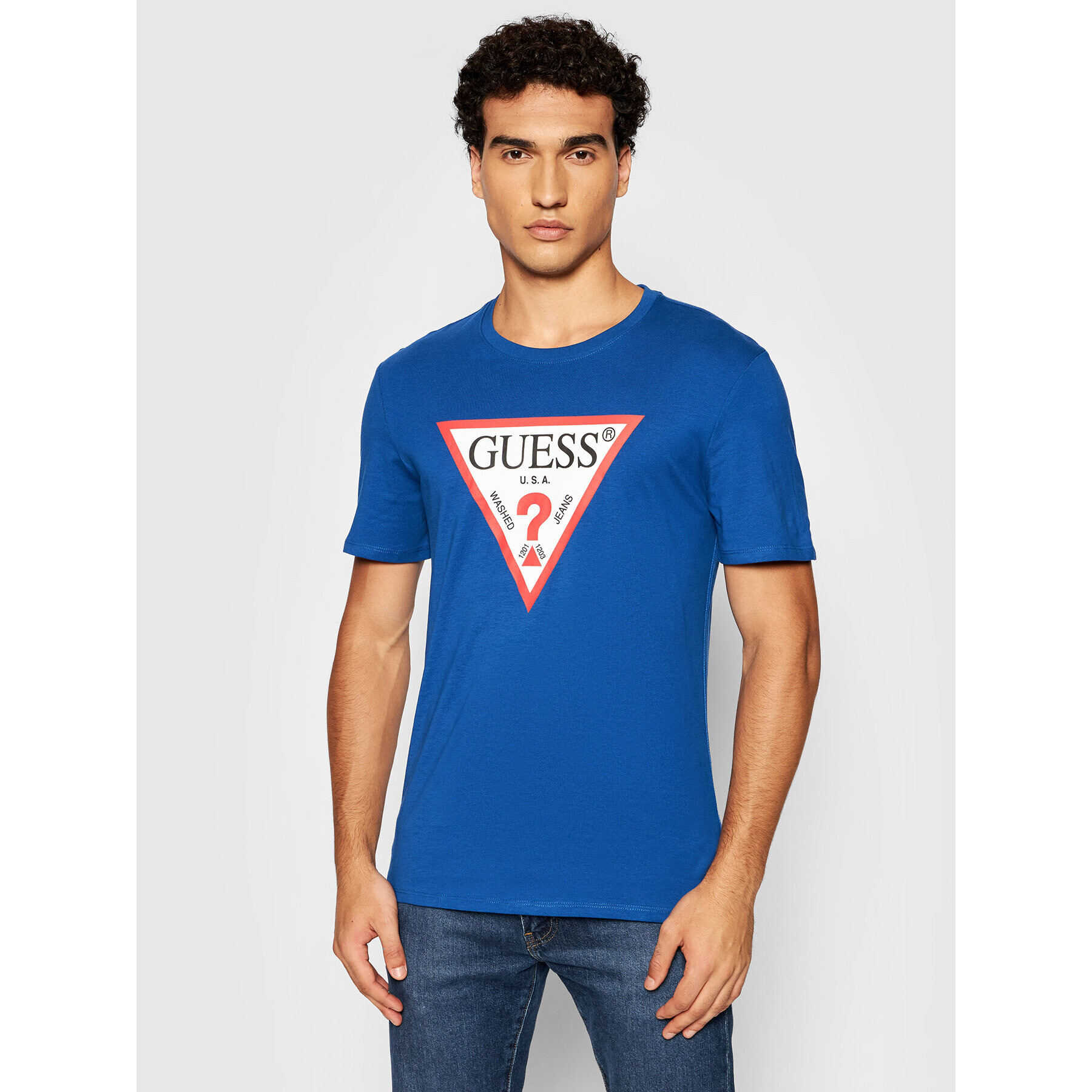 Guess T-Shirt Original Logo M1RI71 I3Z11 Tmavomodrá Slim Fit - Pepit.cz