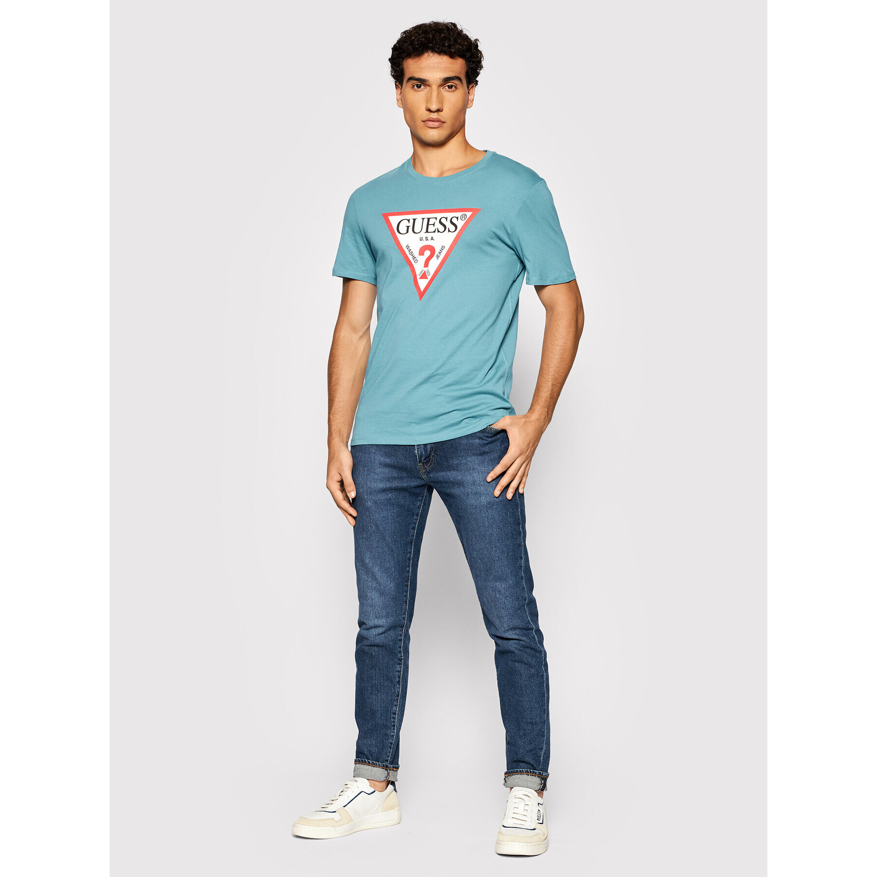 Guess T-Shirt Original Logo M1RI71 I3Z11 Zelená Slim Fit - Pepit.cz