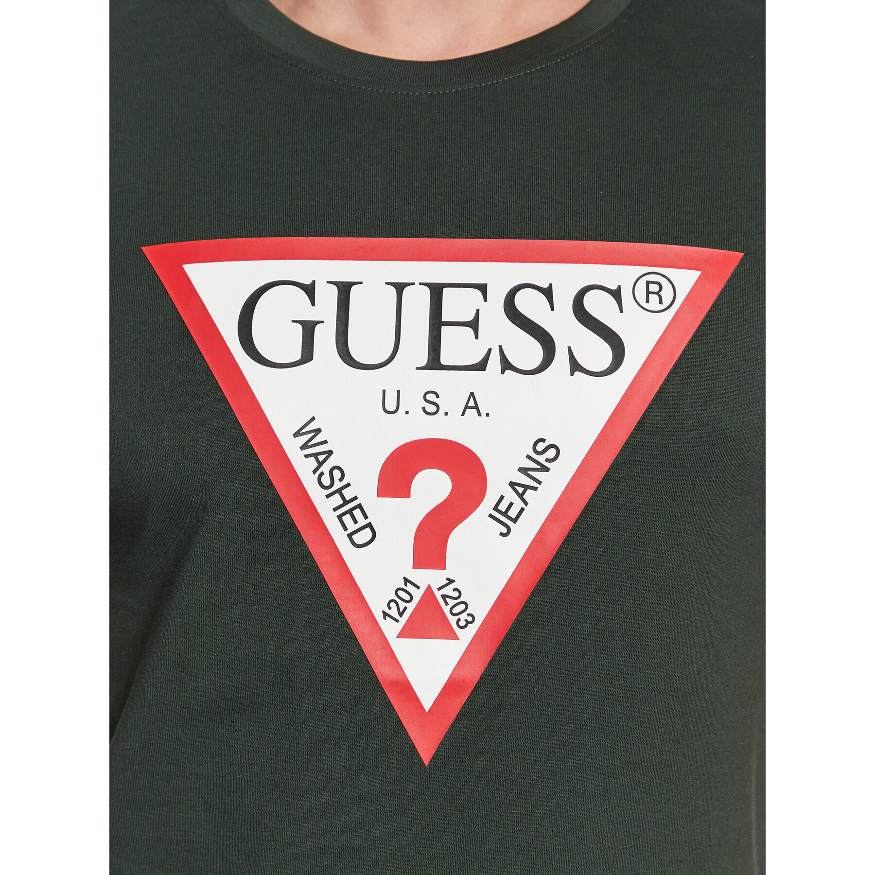 Guess T-Shirt Original Logo M2YI71 I3Z11 Zelená Slim Fit - Pepit.cz