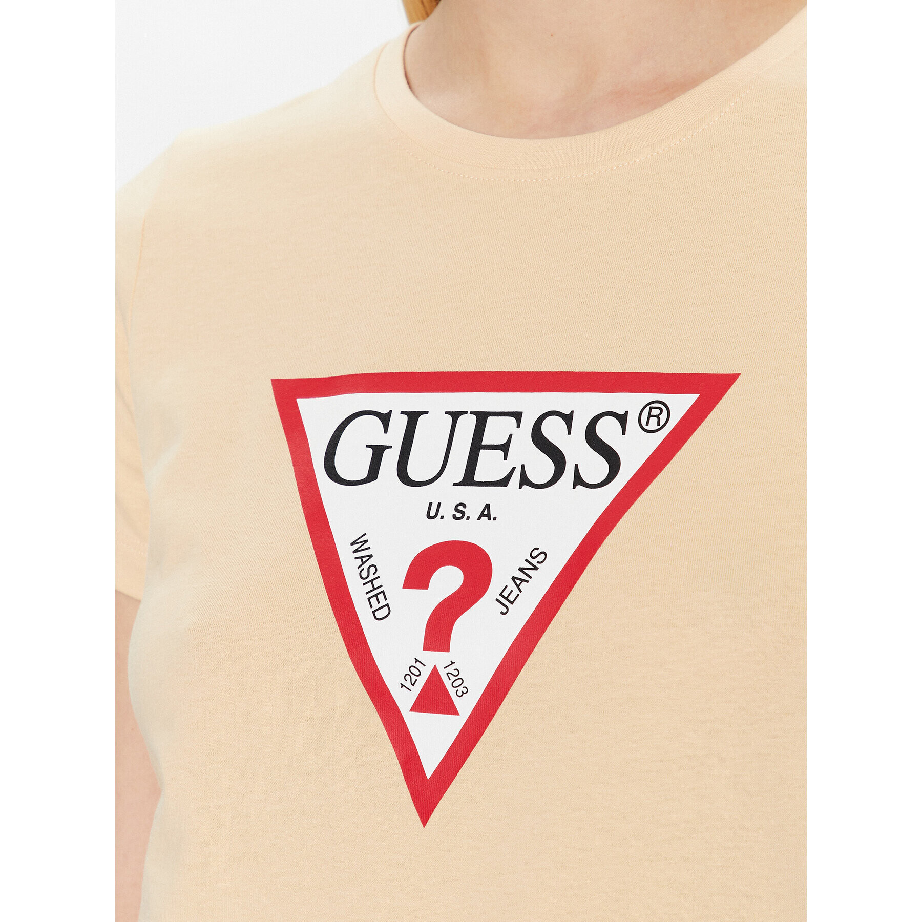 Guess T-Shirt Original W1YI1B I3Z11 Béžová Regular Fit - Pepit.cz