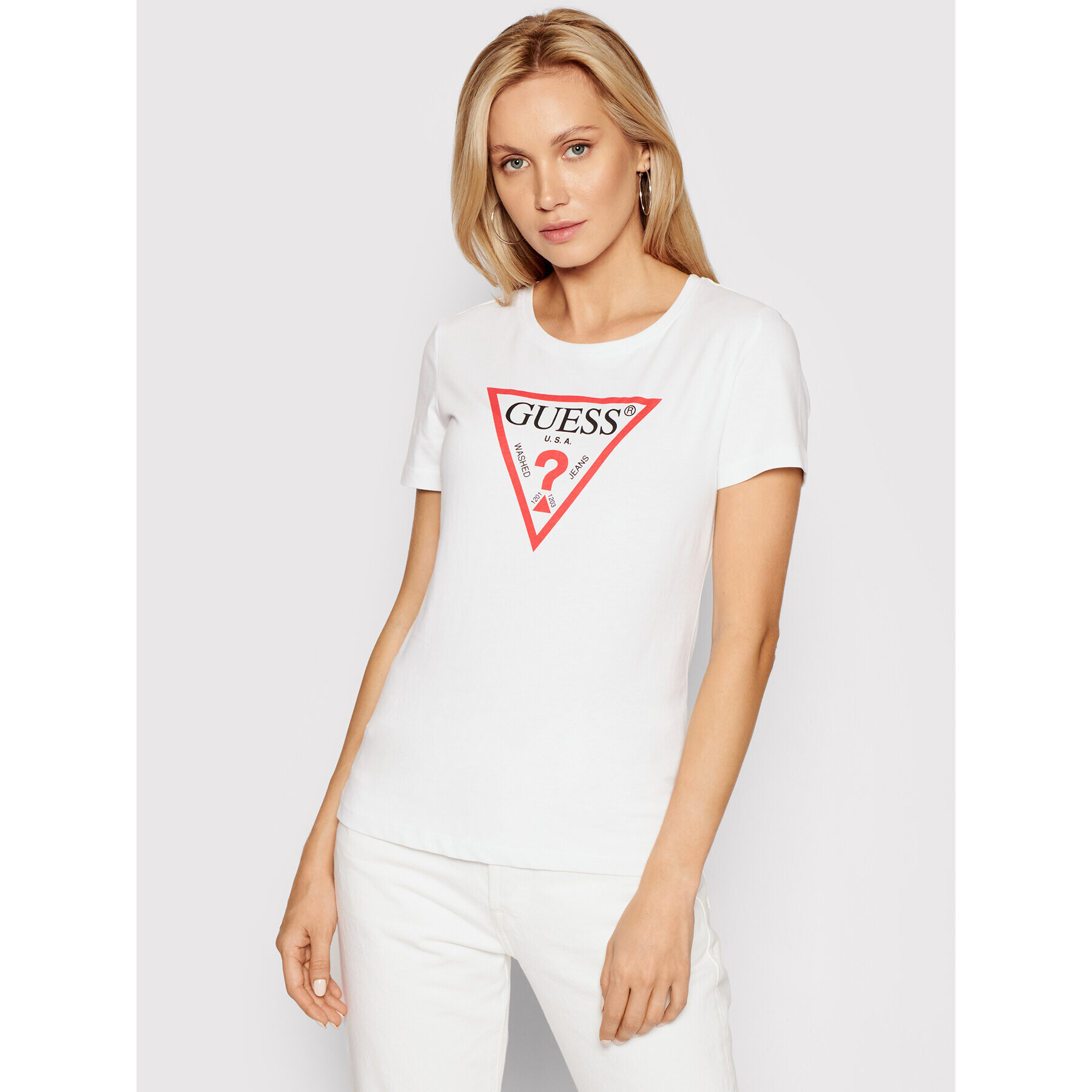 Guess T-Shirt Original W1YI1B I3Z11 Bílá Boxy Fit - Pepit.cz