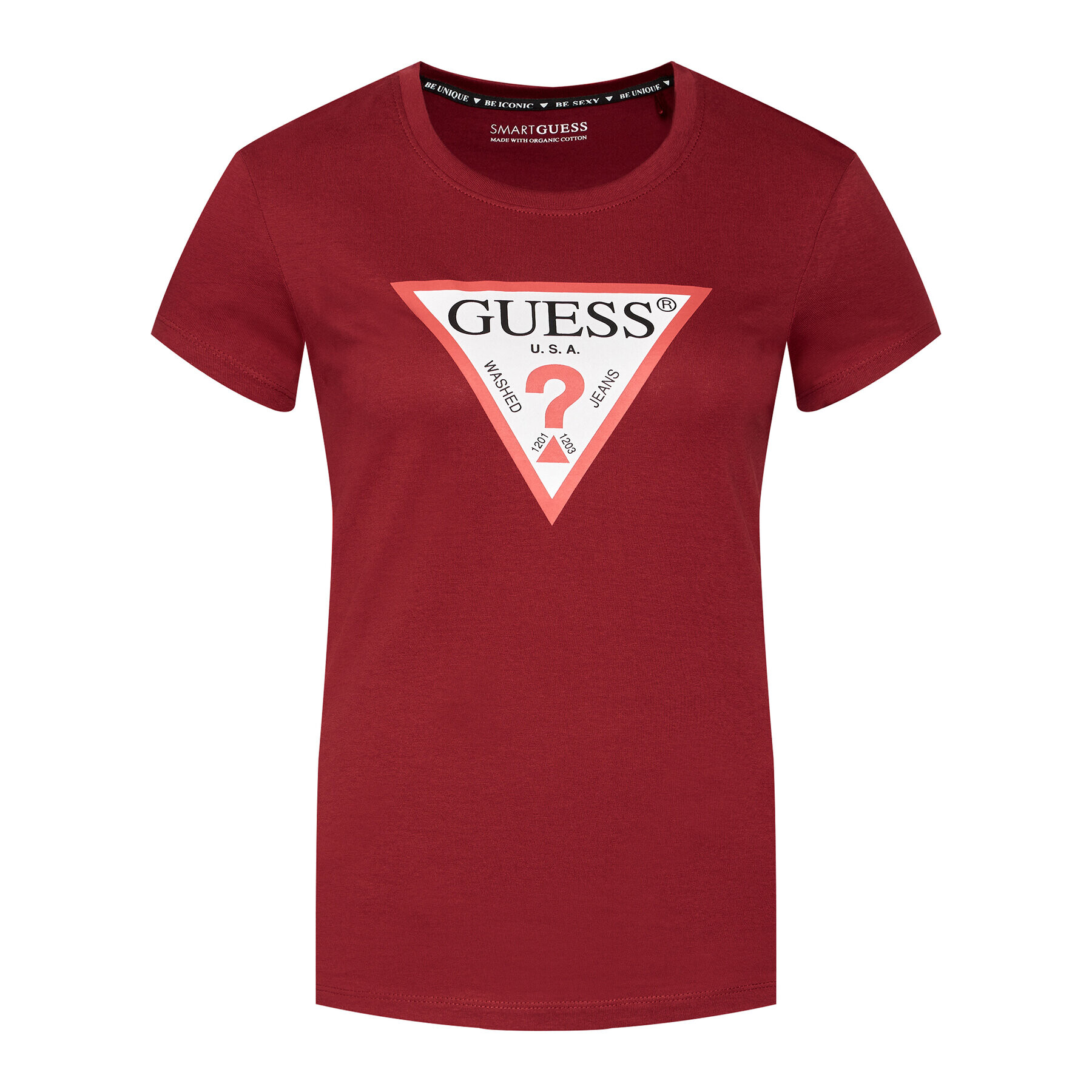 Guess T-Shirt Original W1YI1B I3Z11 Bordó Boxy Fit - Pepit.cz