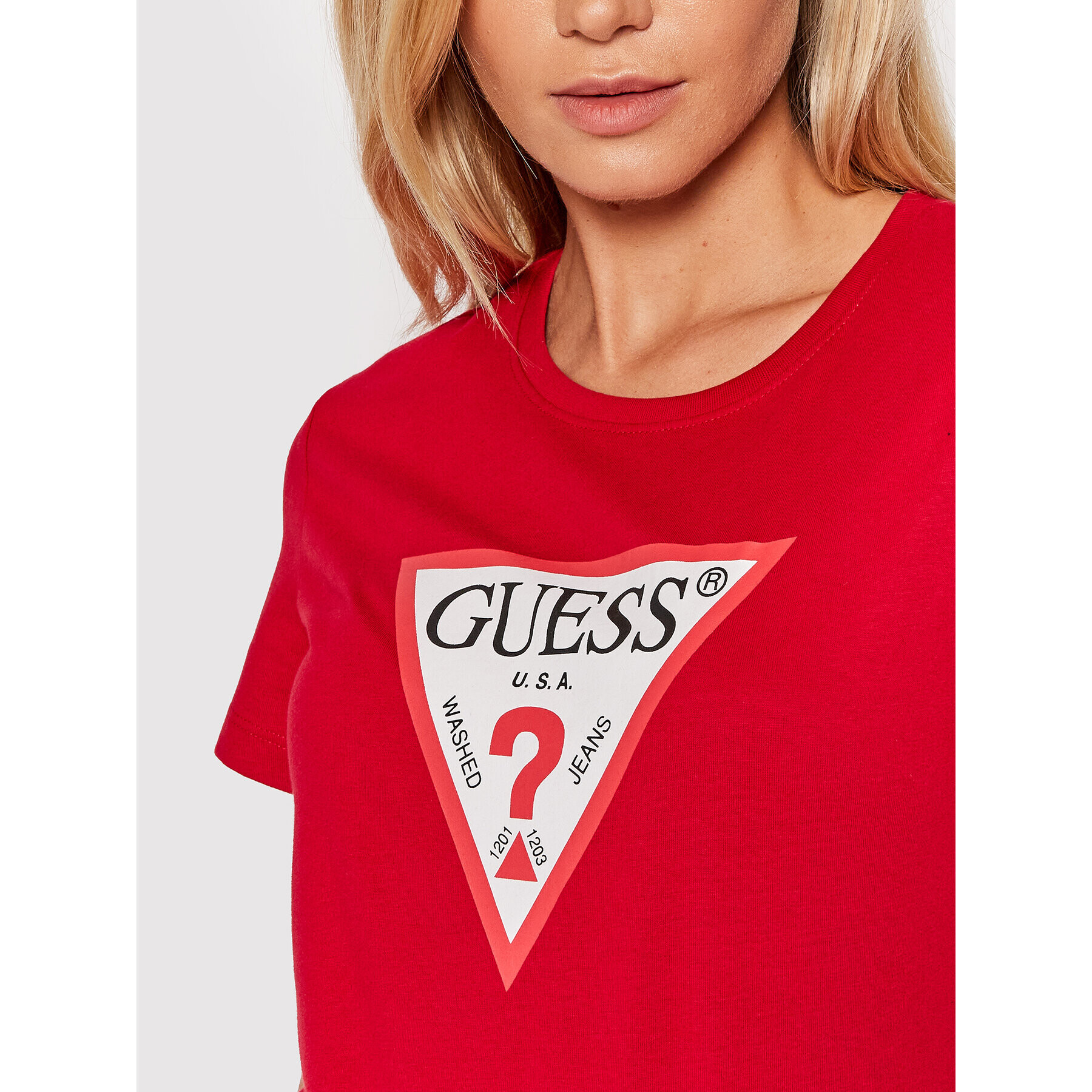 Guess T-Shirt Original W1YI1B I3Z11 Červená Boxy Fit - Pepit.cz