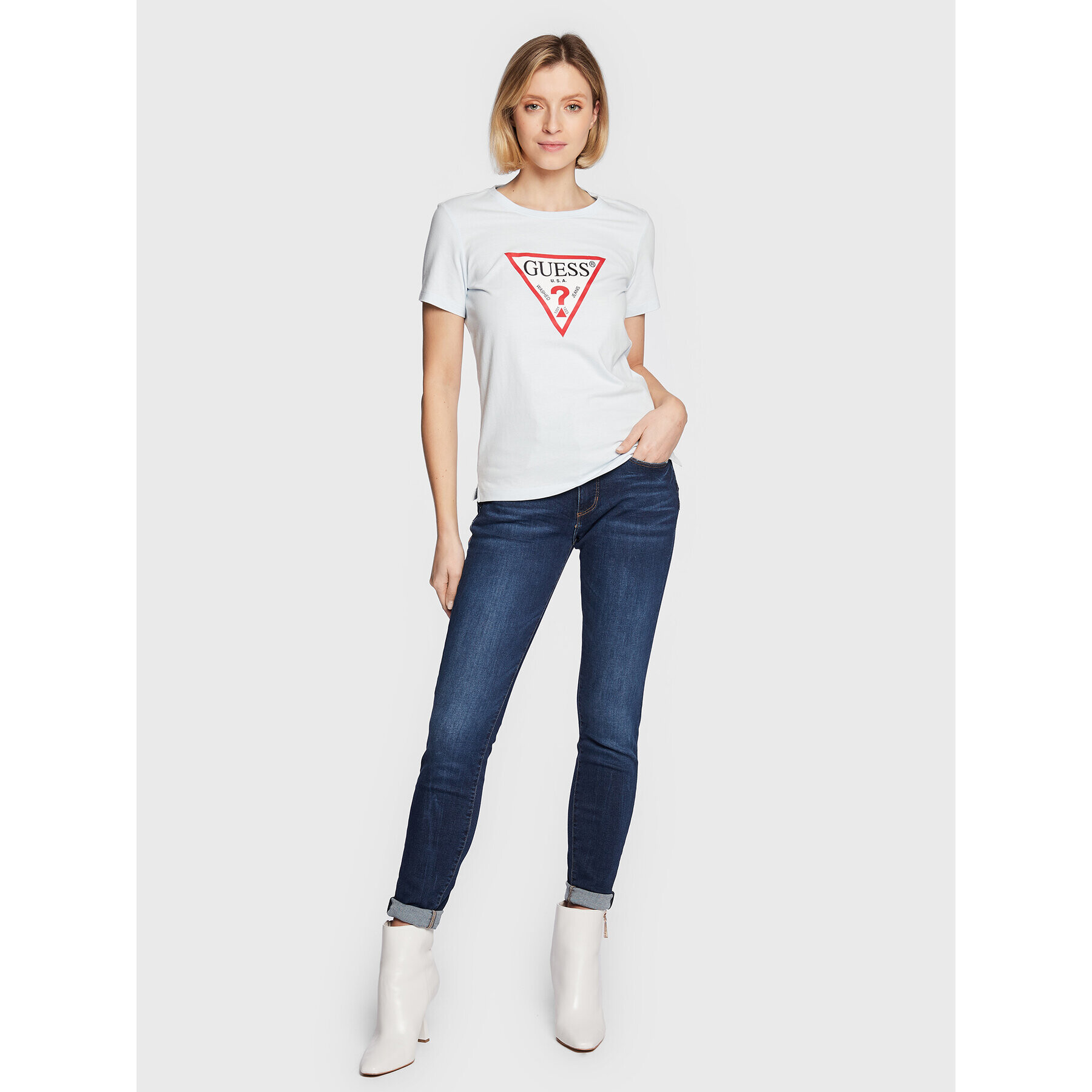 Guess T-Shirt Original W1YI1B I3Z11 Modrá Regular Fit - Pepit.cz