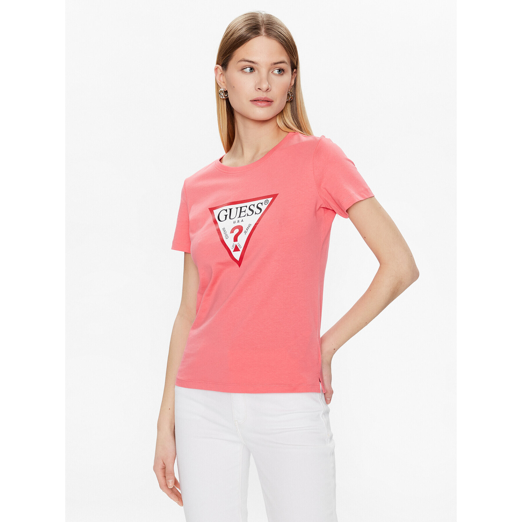 Guess T-Shirt Original W1YI1B I3Z11 Růžová Regular Fit - Pepit.cz