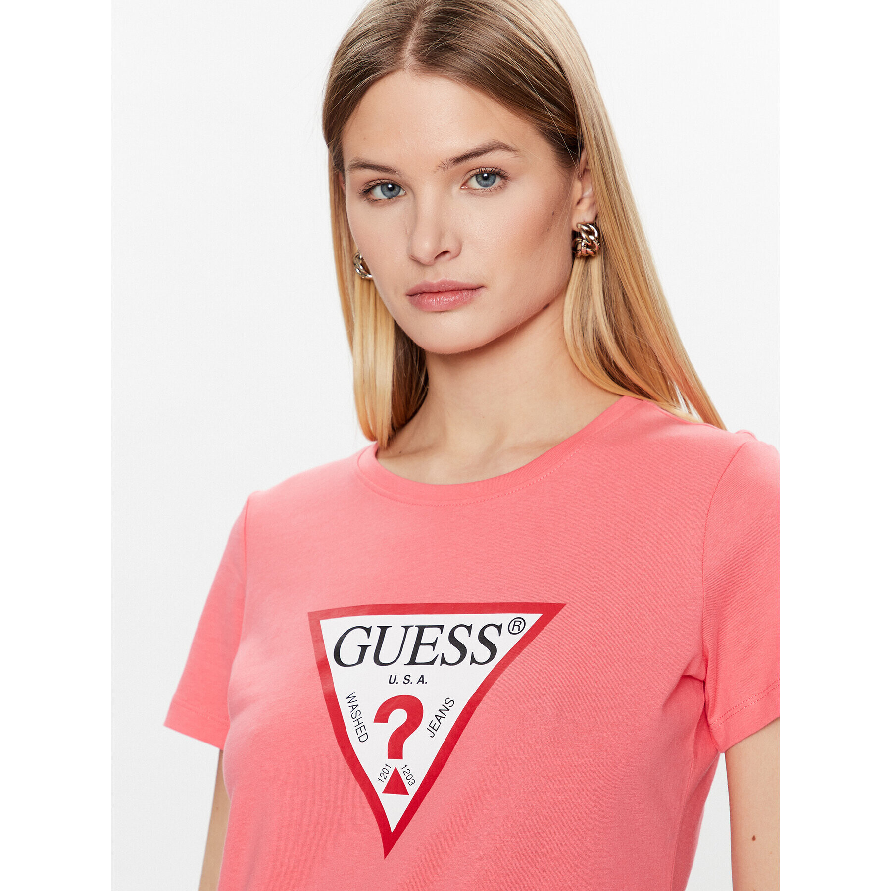 Guess T-Shirt Original W1YI1B I3Z11 Růžová Regular Fit - Pepit.cz