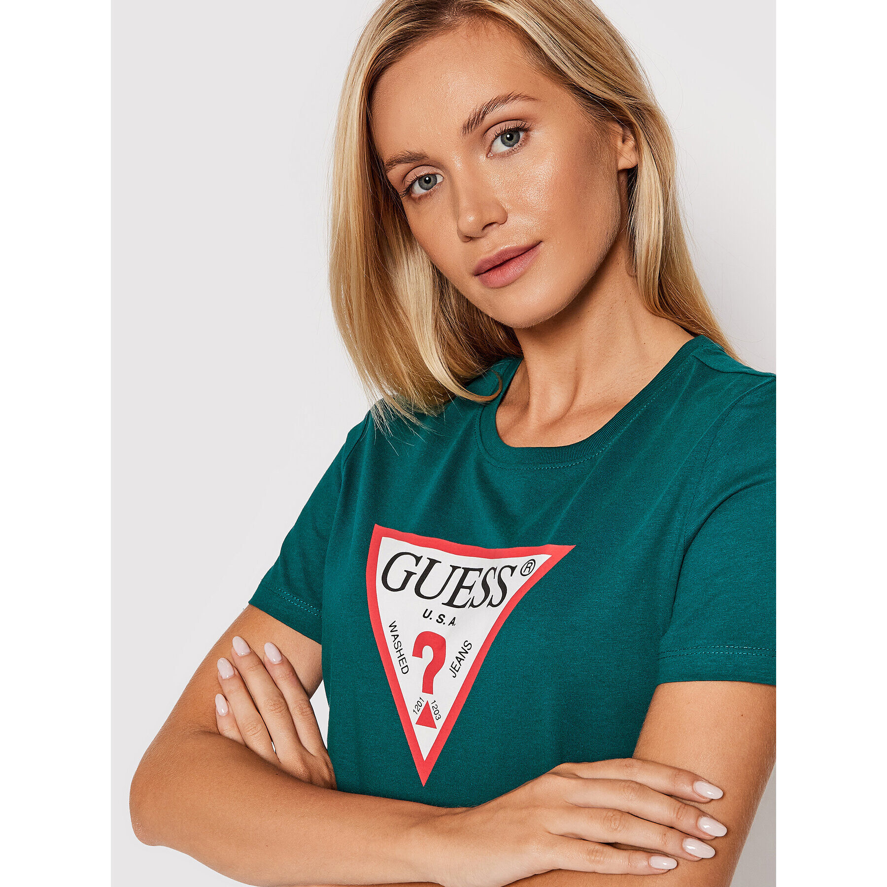 Guess T-Shirt Original W1YI1B I3Z11 Zelená Boxy Fit - Pepit.cz