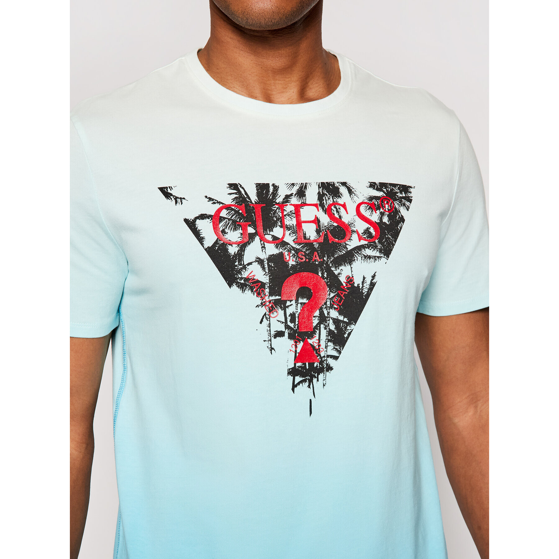 Guess T-Shirt Palm Beach M1RI84 J1300 Modrá Regular Fit - Pepit.cz