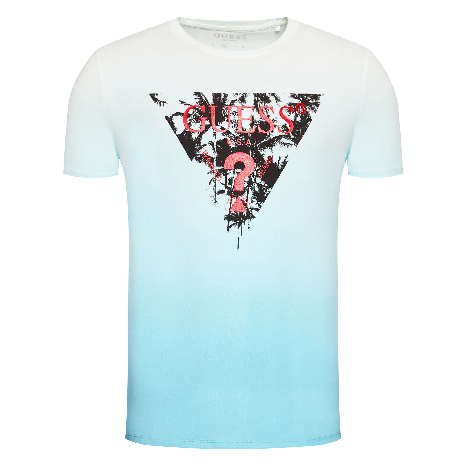 Guess T-Shirt Palm Beach M1RI84 J1300 Modrá Regular Fit - Pepit.cz