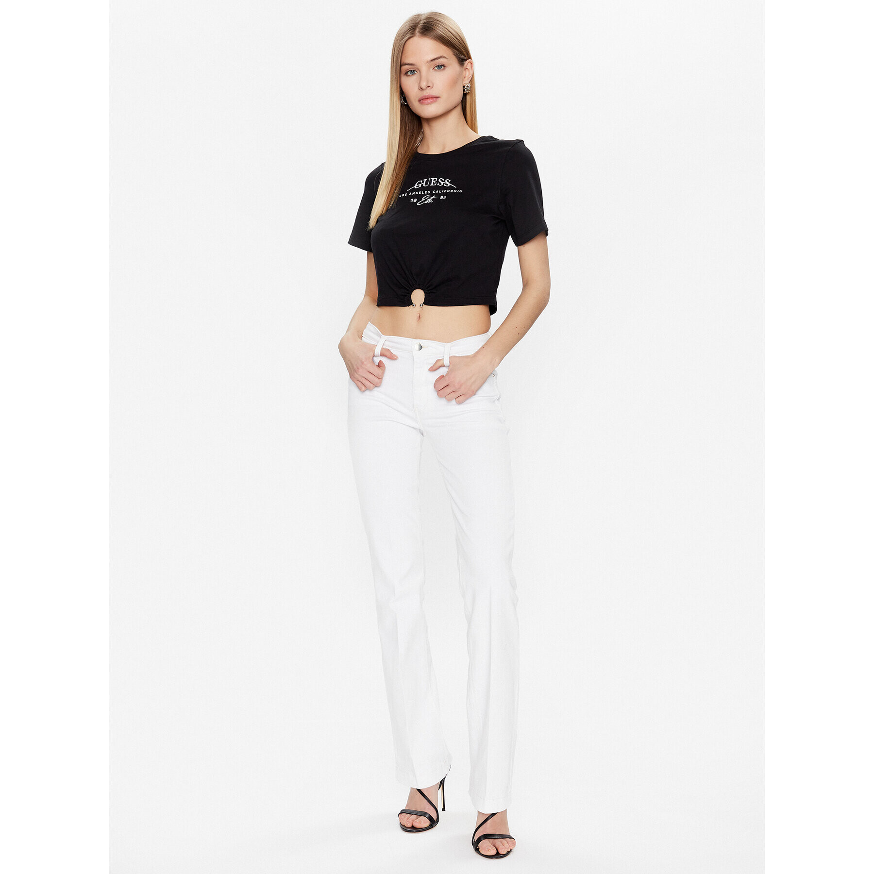 Guess T-Shirt Piercing W3GI23 JA914 Černá Boxy Fit - Pepit.cz