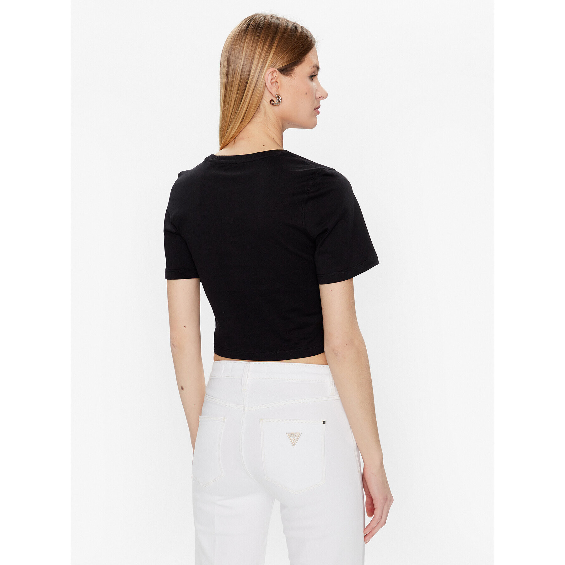 Guess T-Shirt Piercing W3GI23 JA914 Černá Boxy Fit - Pepit.cz