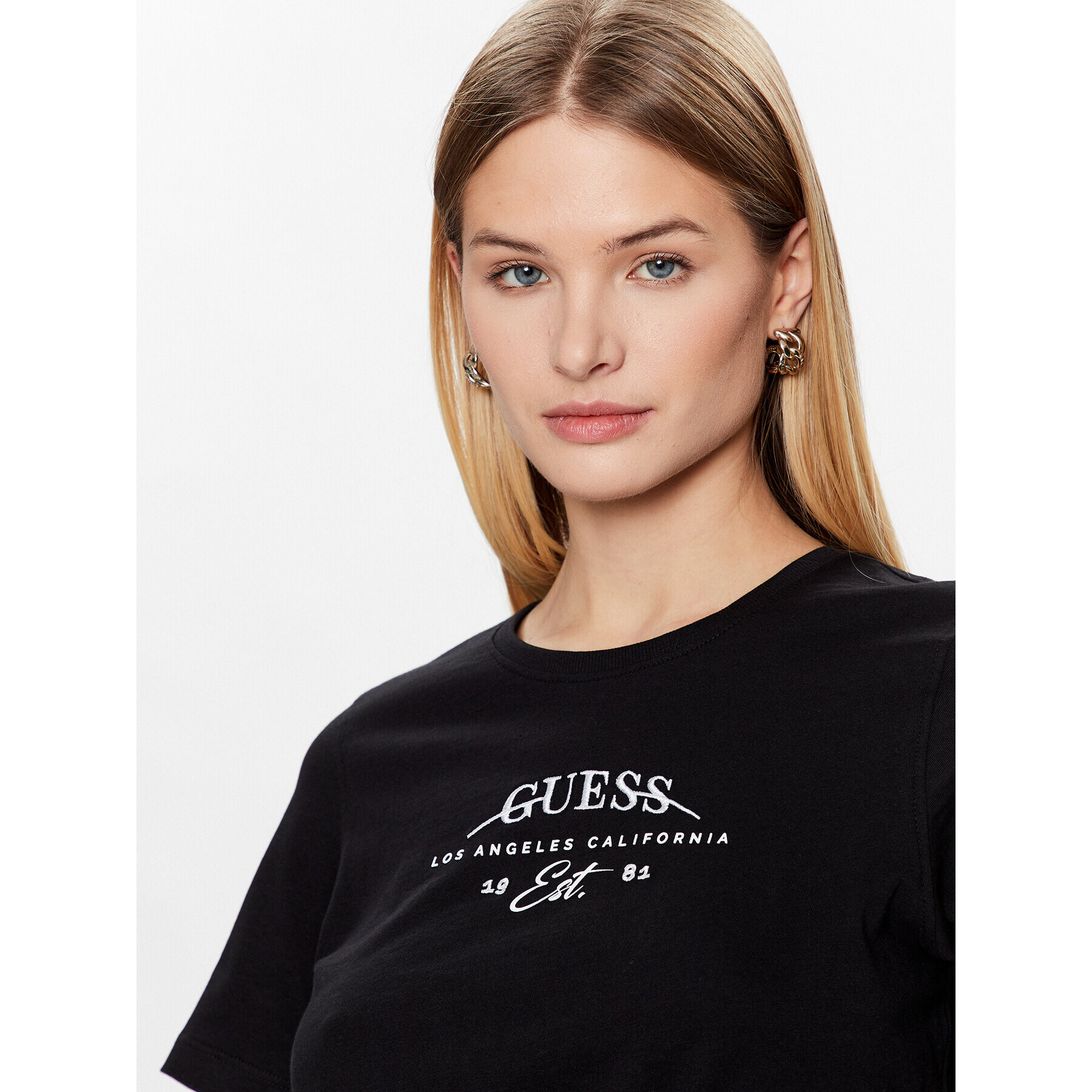 Guess T-Shirt Piercing W3GI23 JA914 Černá Boxy Fit - Pepit.cz