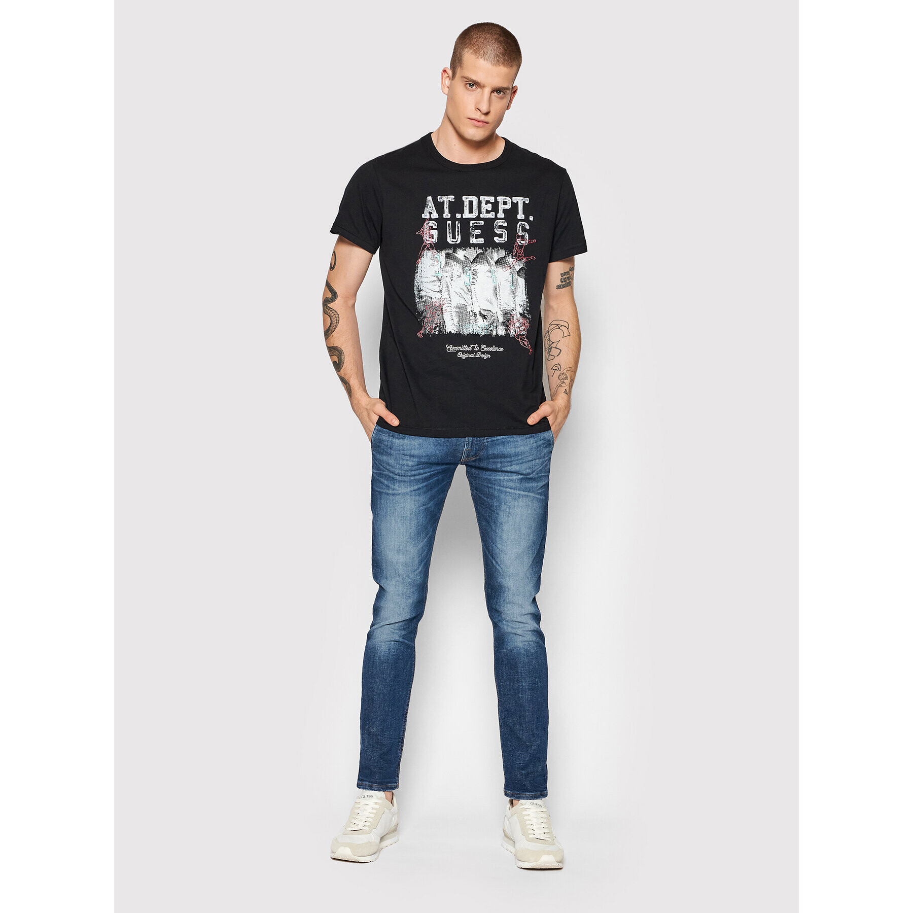 Guess T-Shirt Player M2RI05 KAR00 Černá Regular Fit - Pepit.cz