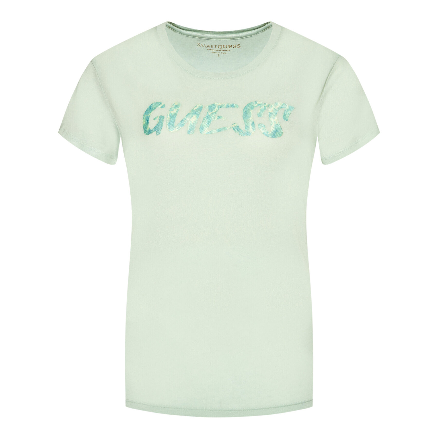 Guess T-Shirt Pool Reflection Logo W1YI45 RA0Q0 Zelená Regular Fit - Pepit.cz