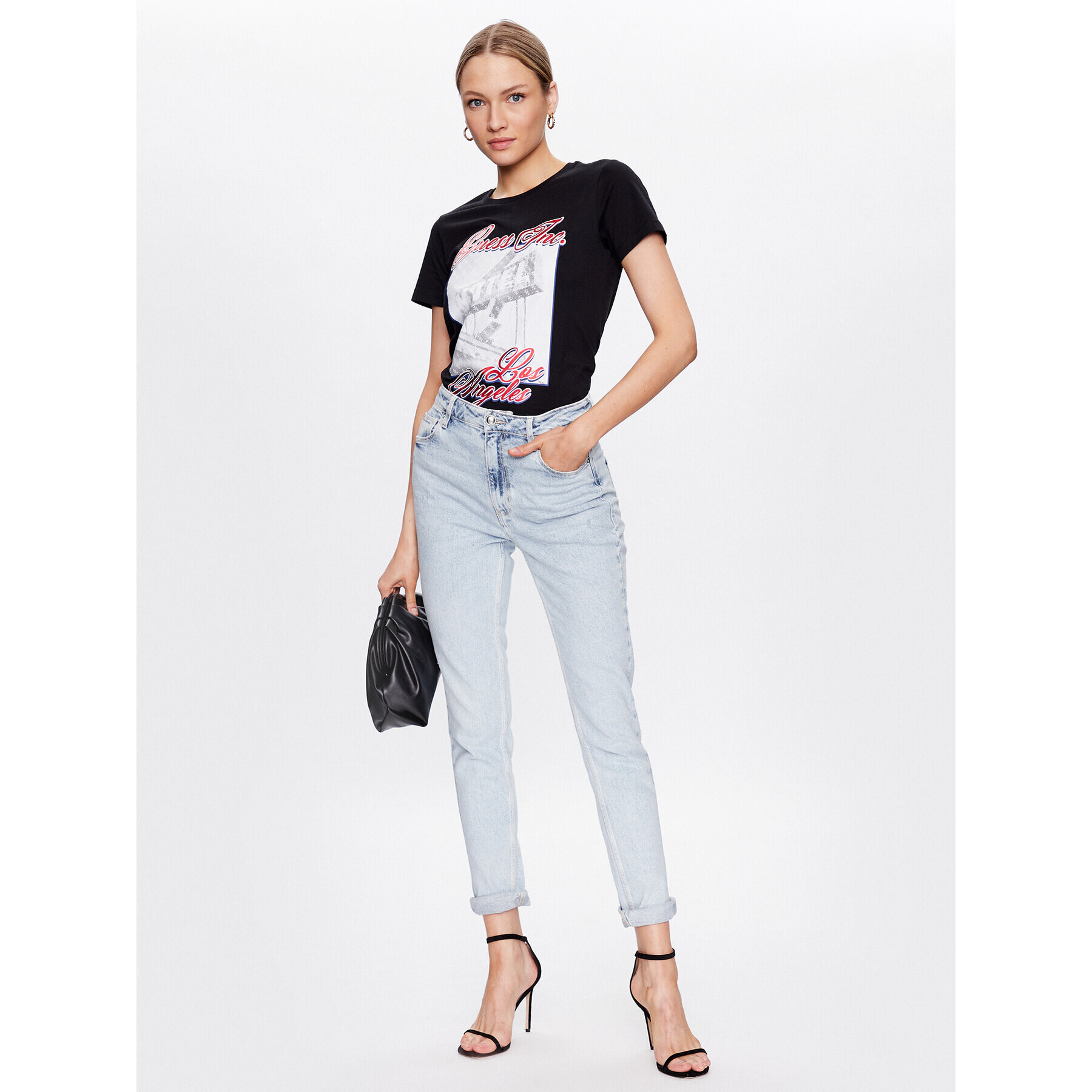 Guess T-Shirt Postcard W3GI20 JA914 Černá Regular Fit - Pepit.cz