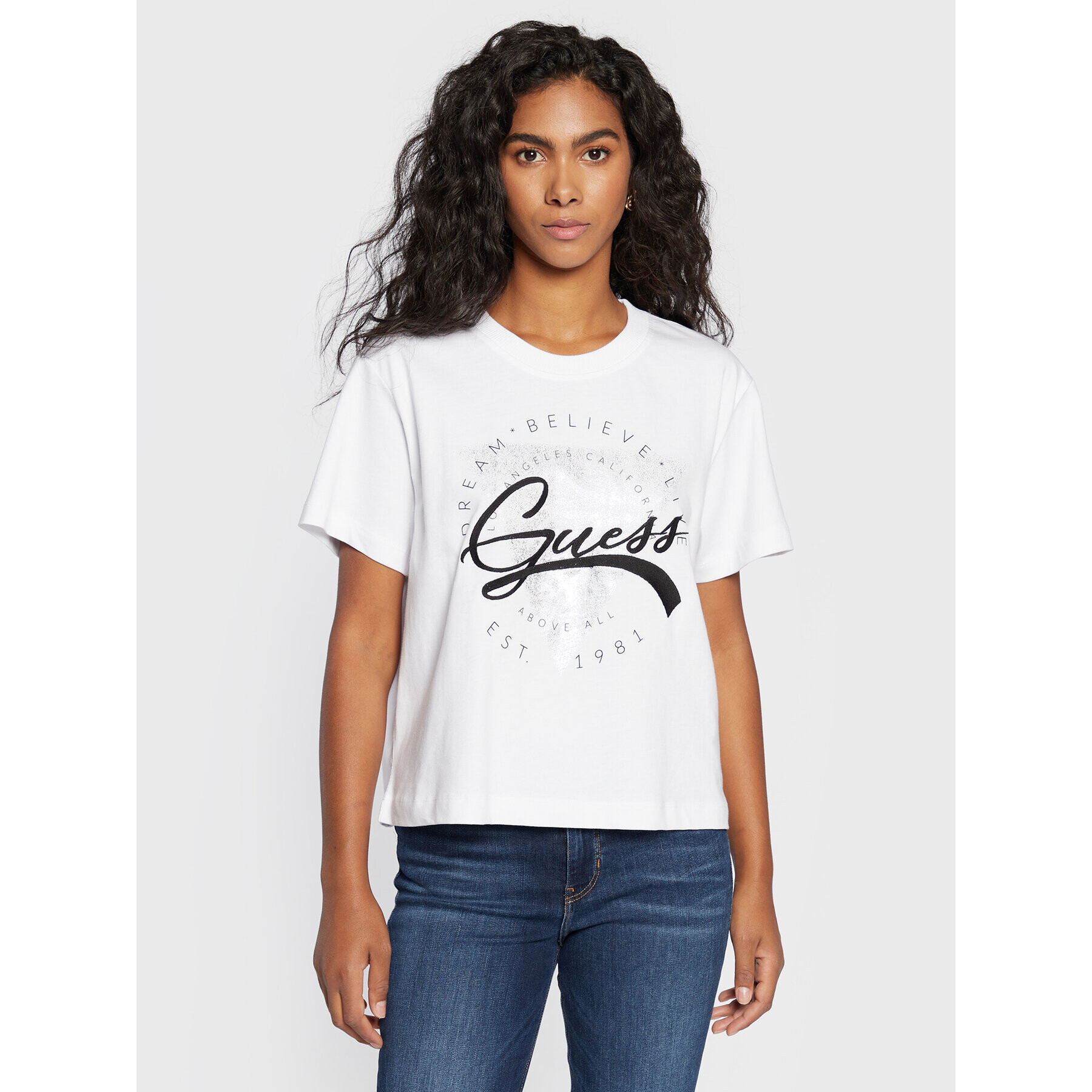 Guess T-Shirt Rocsena Bílá Regular Fit - Pepit.cz