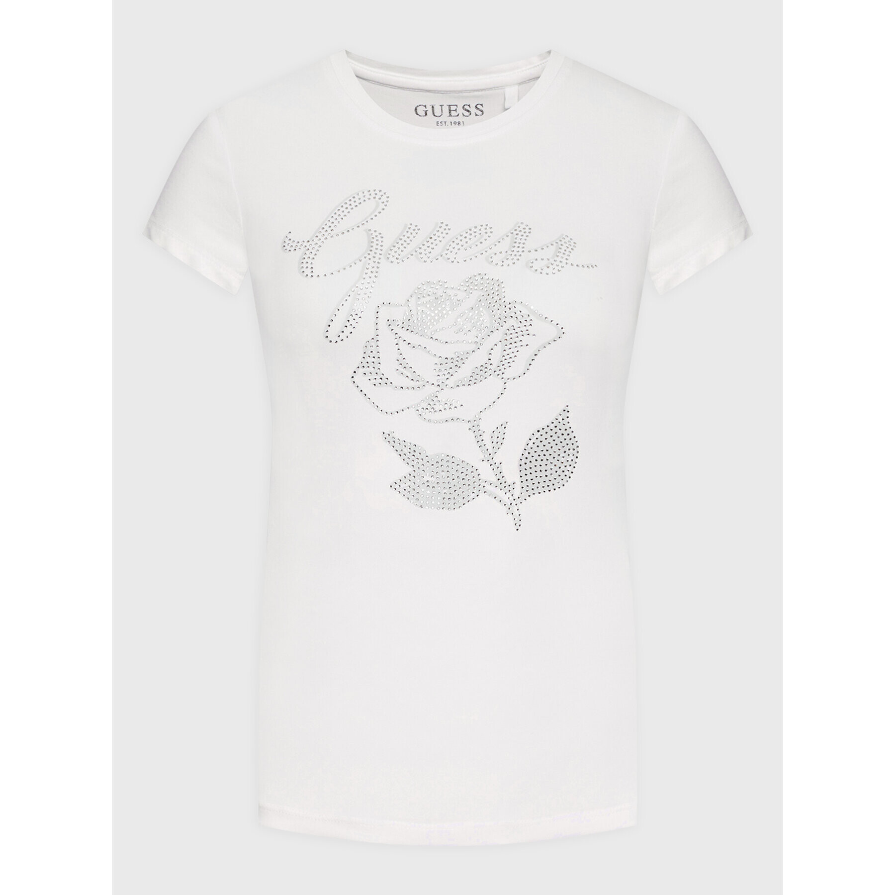 Guess T-Shirt Rose Logo W2BI29 KA0Q3 Bílá Slim Fit - Pepit.cz