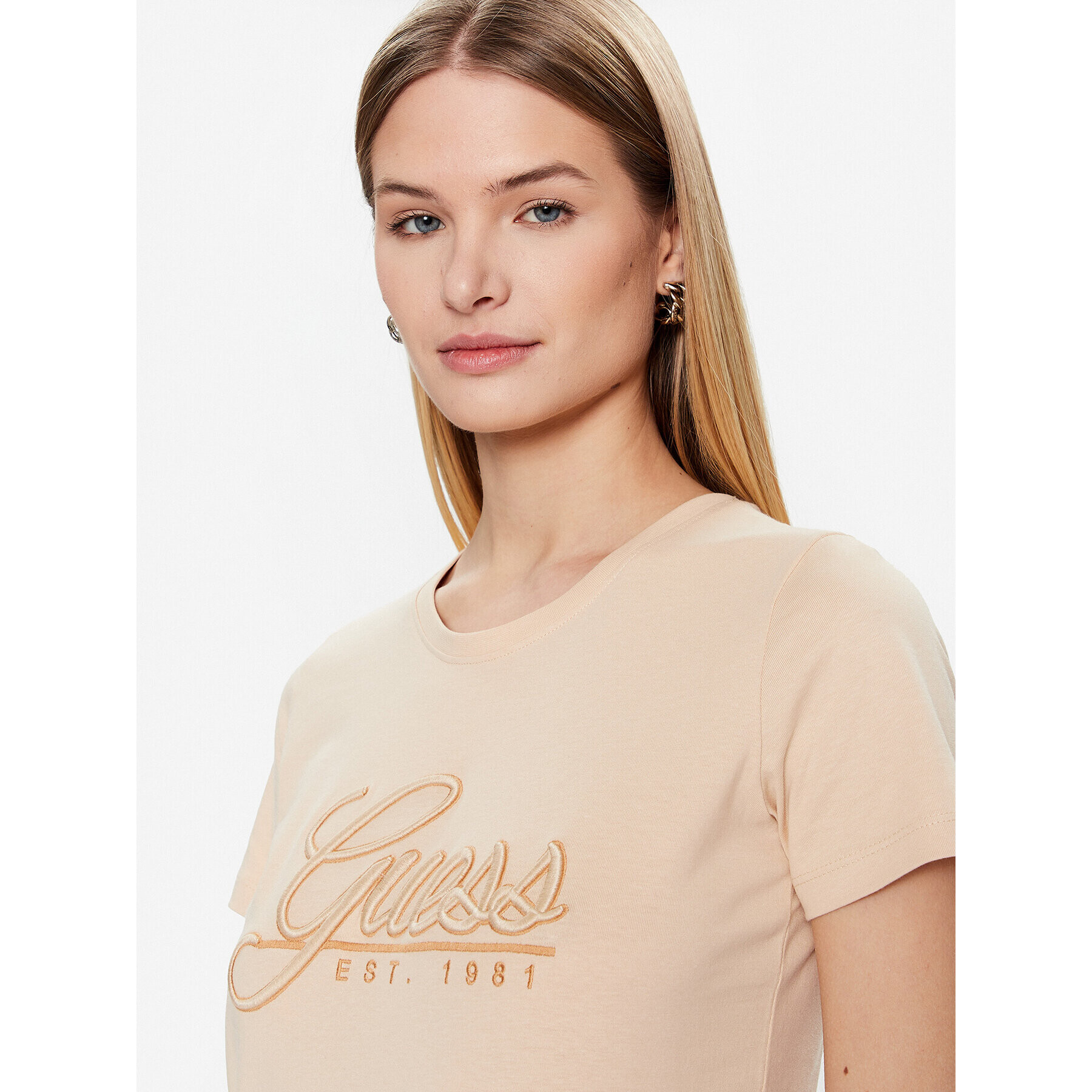 Guess T-Shirt Script W3GI36 I3Z14 Béžová Regular Fit - Pepit.cz