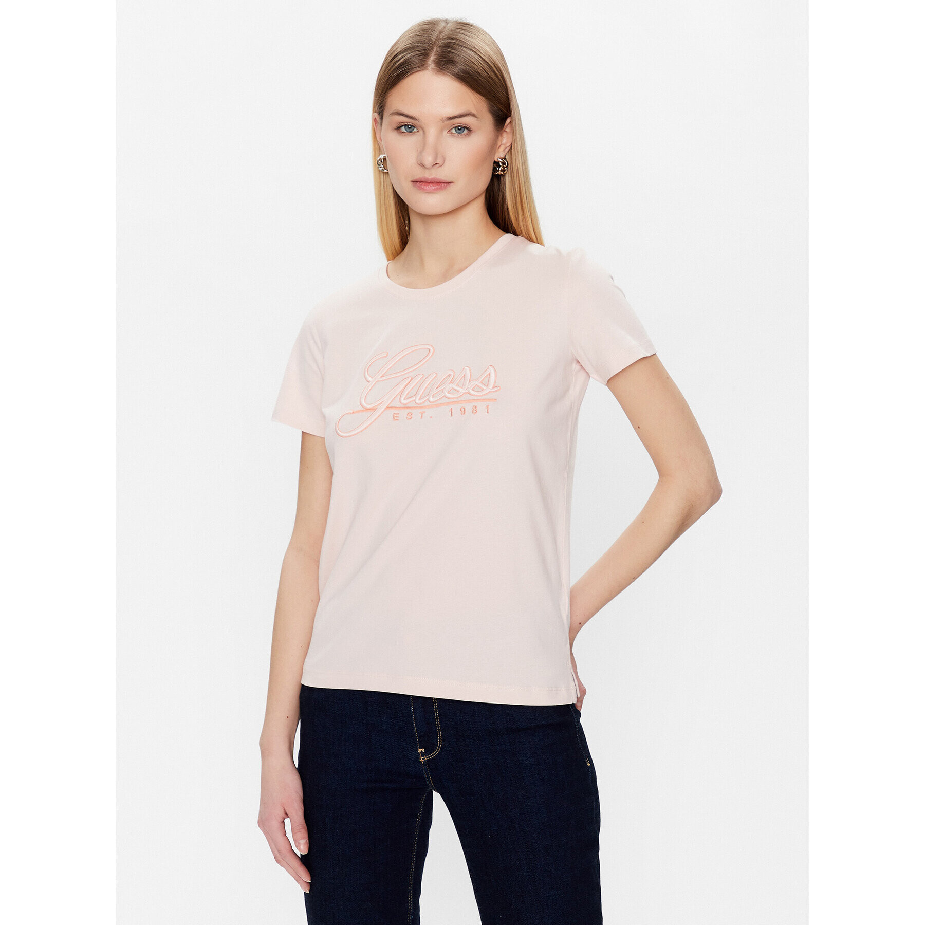 Guess T-Shirt Script W3GI36 I3Z14 Růžová Regular Fit - Pepit.cz