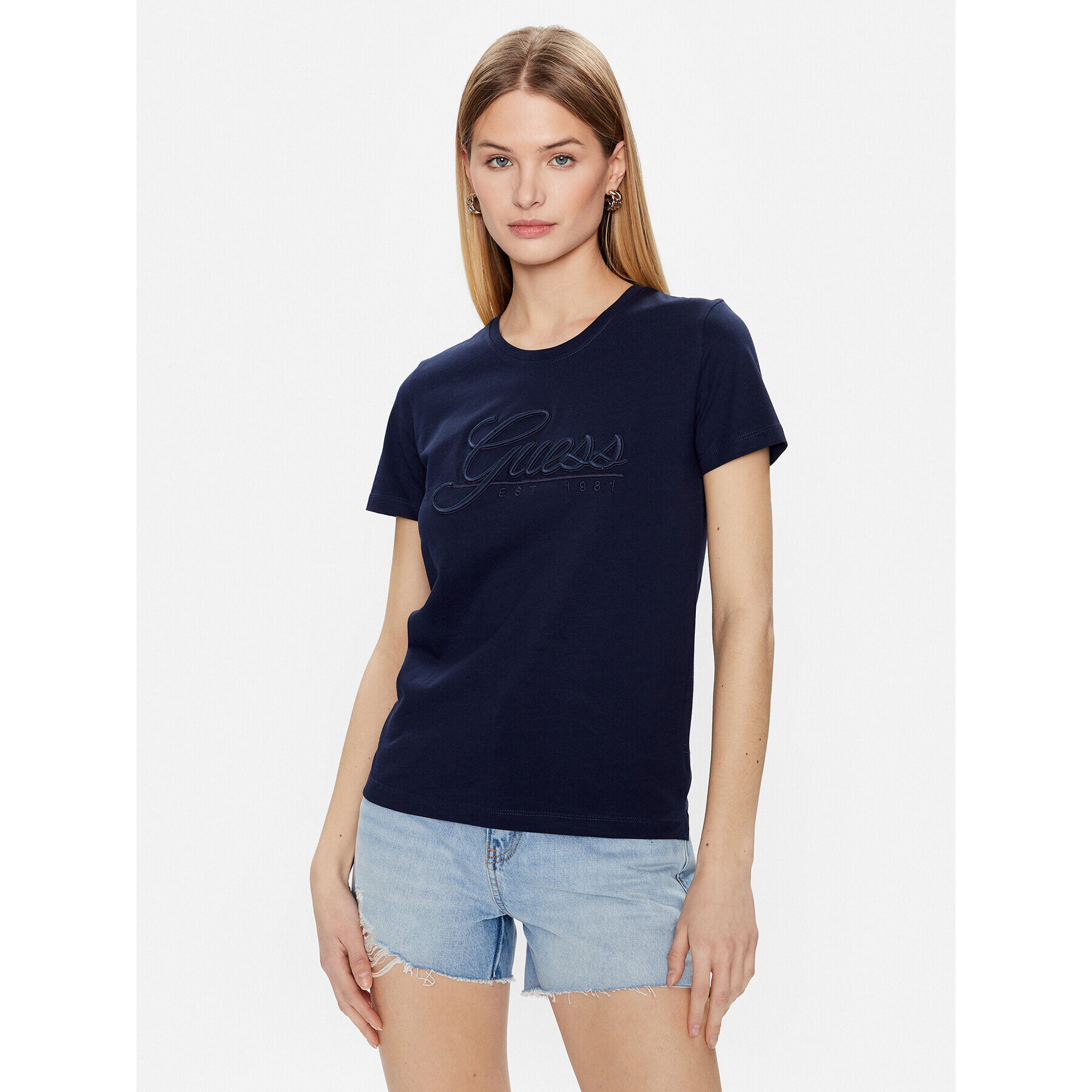 Guess T-Shirt Script W3GI36 I3Z14 Tmavomodrá Regular Fit - Pepit.cz